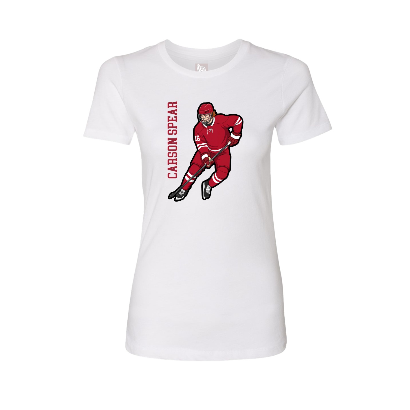 Womens Tee — Name Vertical in White