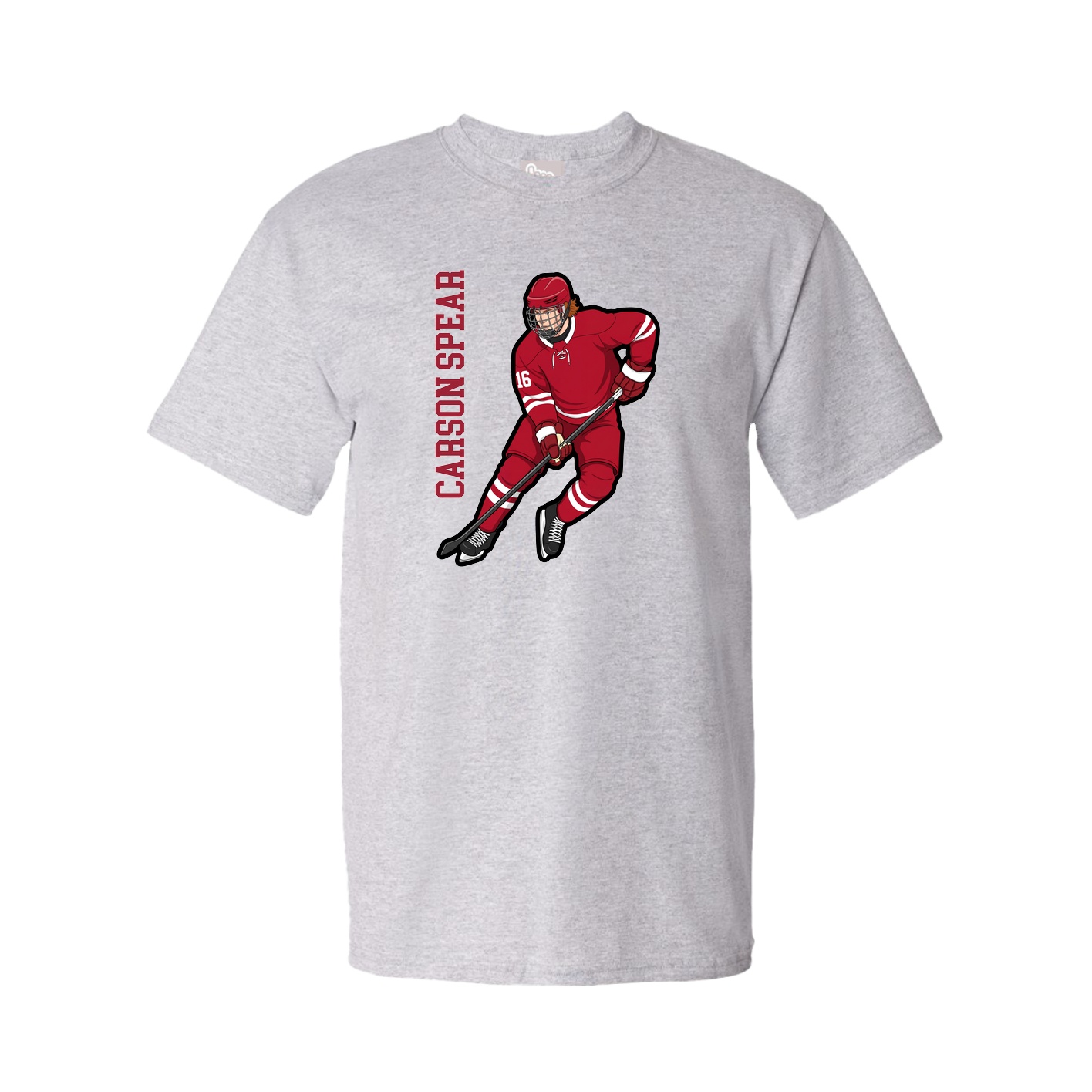 Youth Tee — Name Vertical in Grey