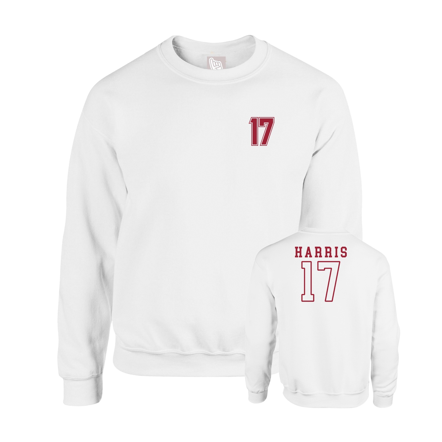 Fleece Crew — Chest Back in White
