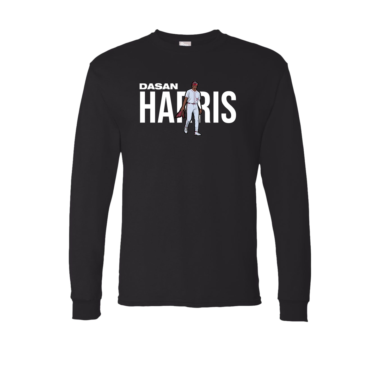 Long Sleeve Tee — Player Name in Black