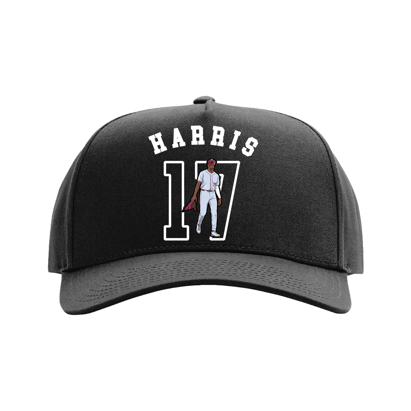 Full Fabric Five-Panel Champ Cap — Shirsey Arch in Black