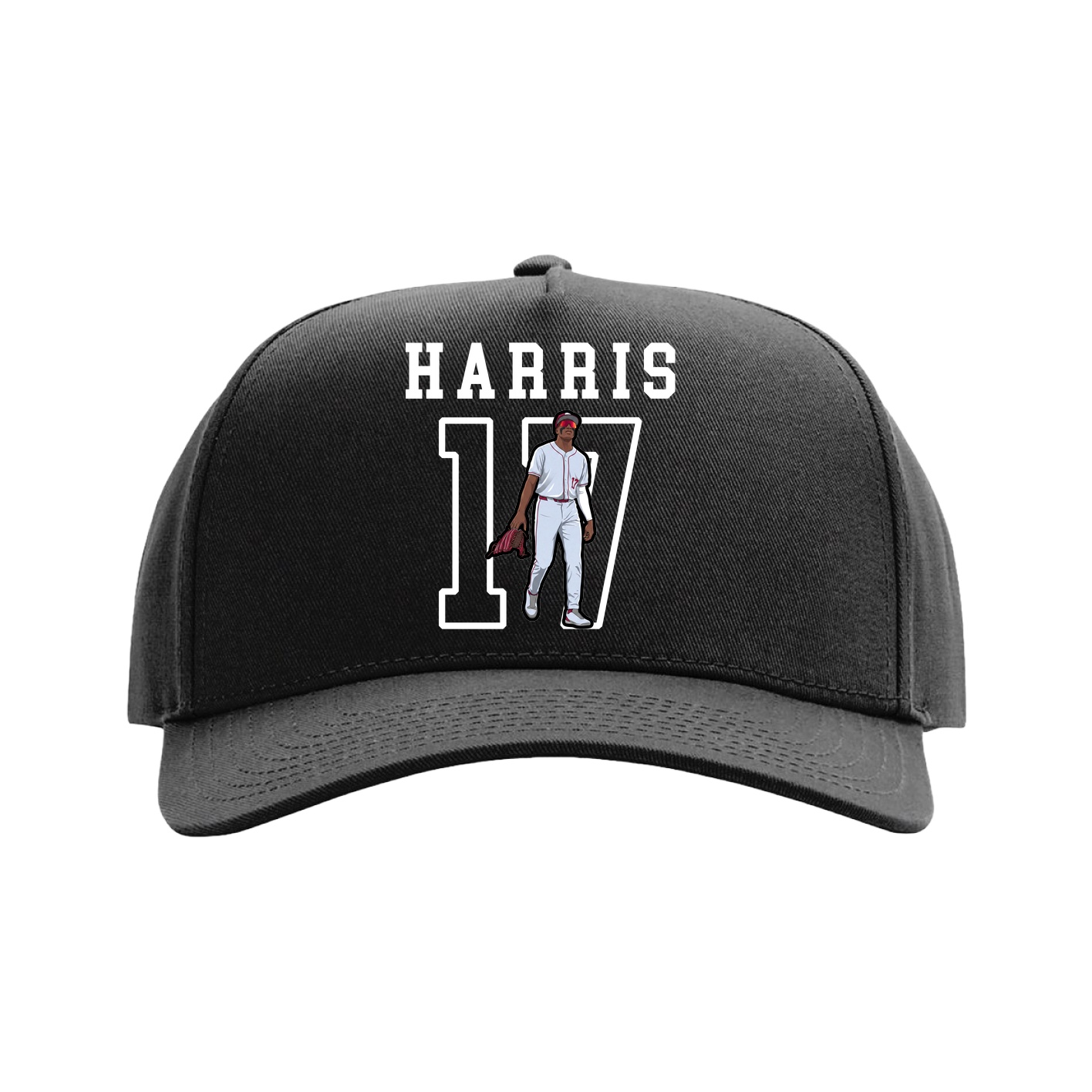 Full Fabric Five-Panel Champ Cap — Shirsey in Black