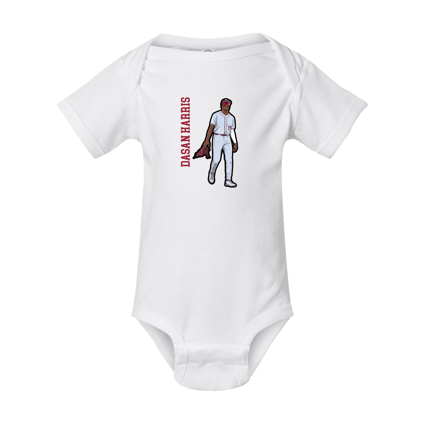 Baby Onesie — Name Vertical in White