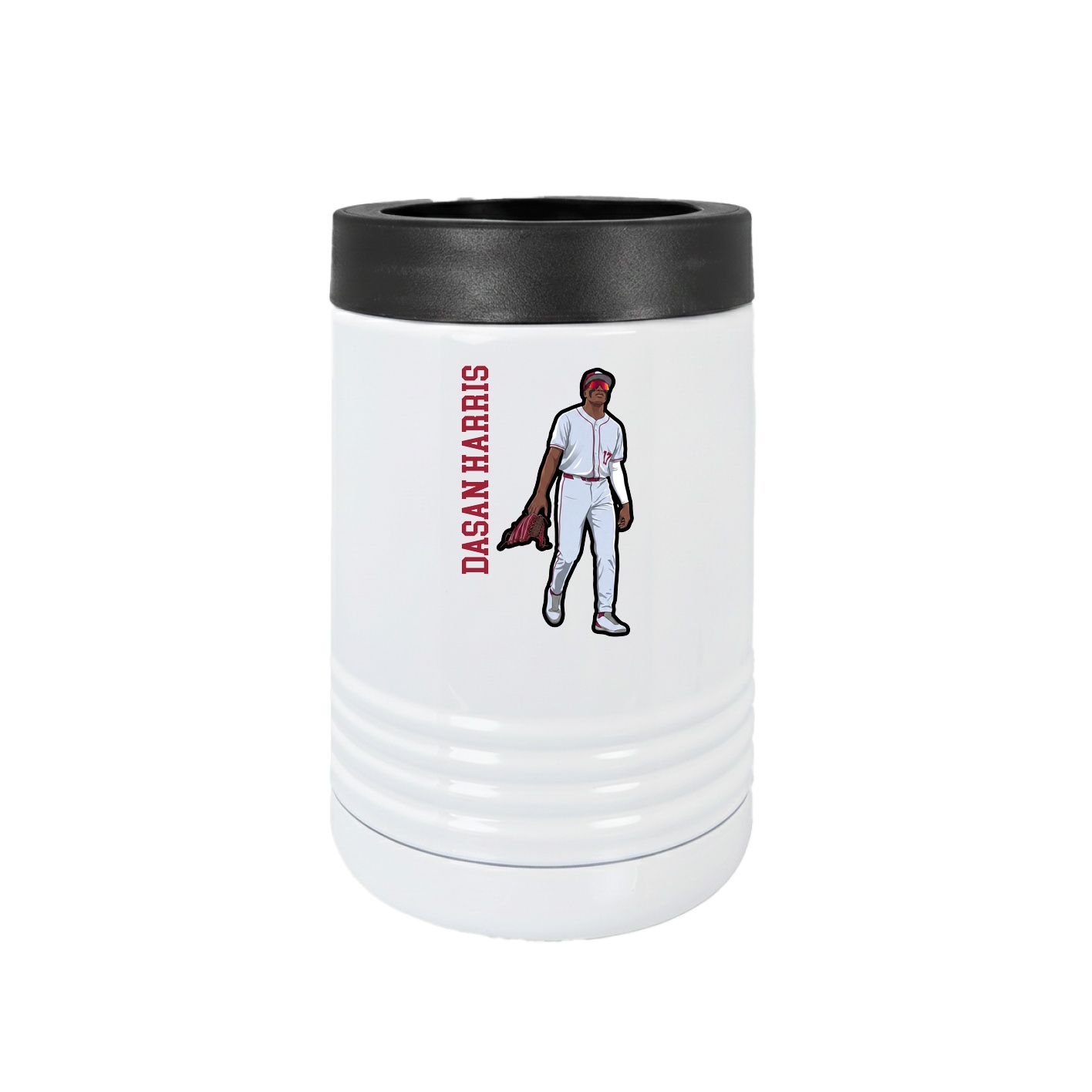Beverage Holder — Name Vertical in White