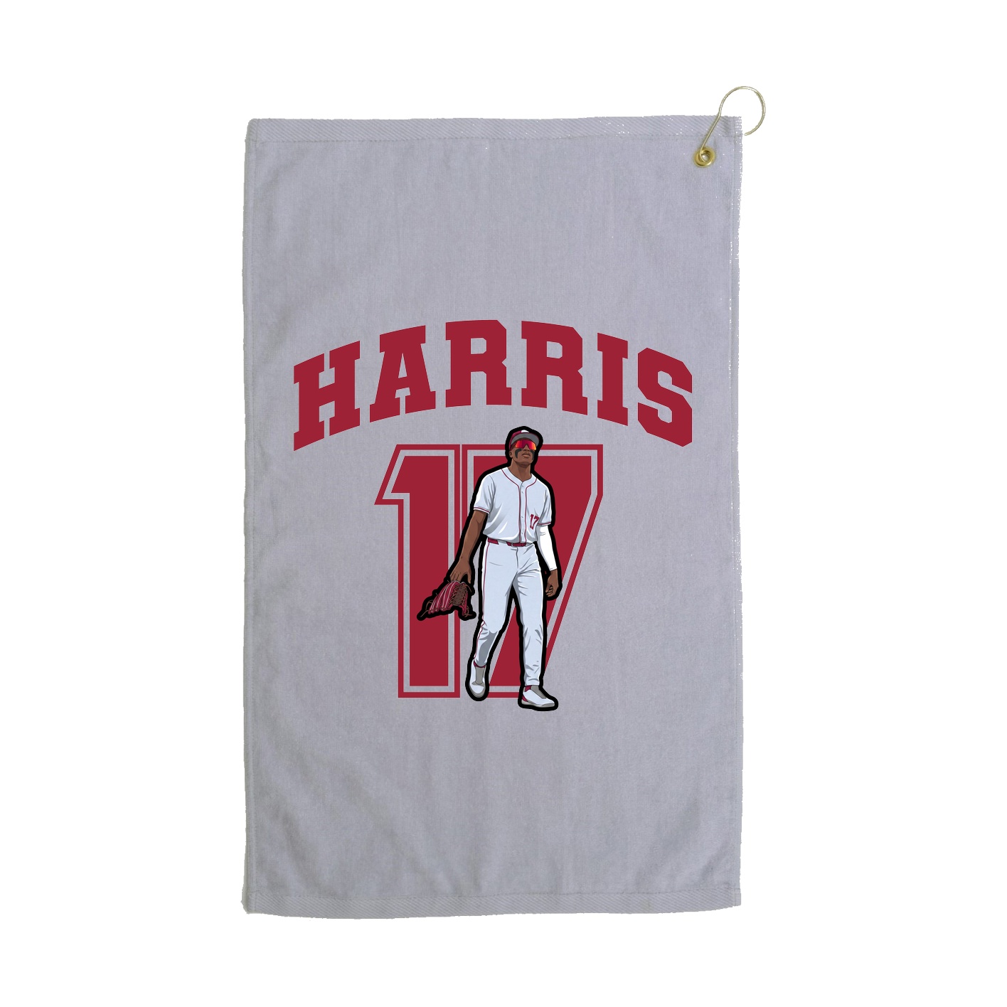 Golf Towel — Number in Grey