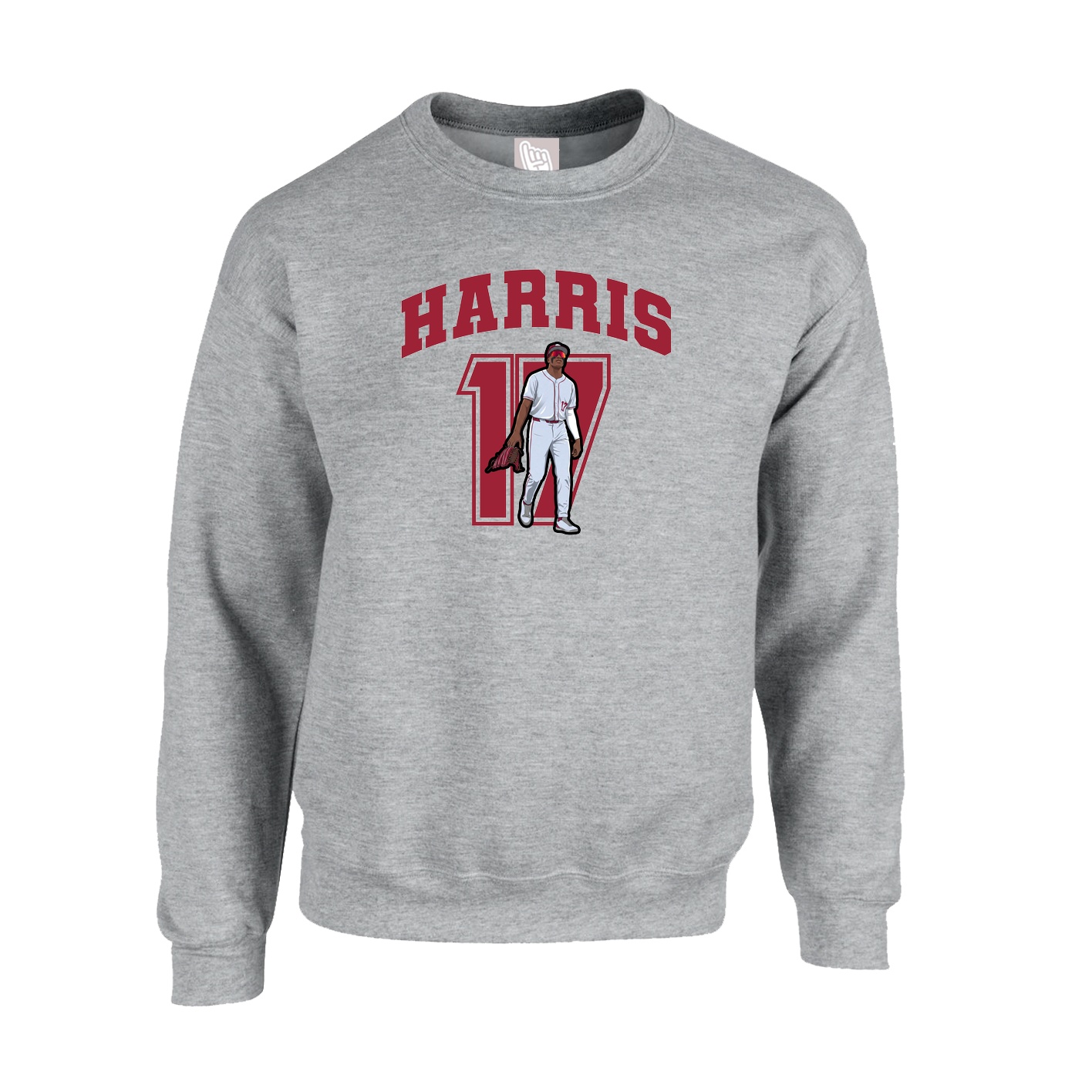 Fleece Crew — Number in Grey