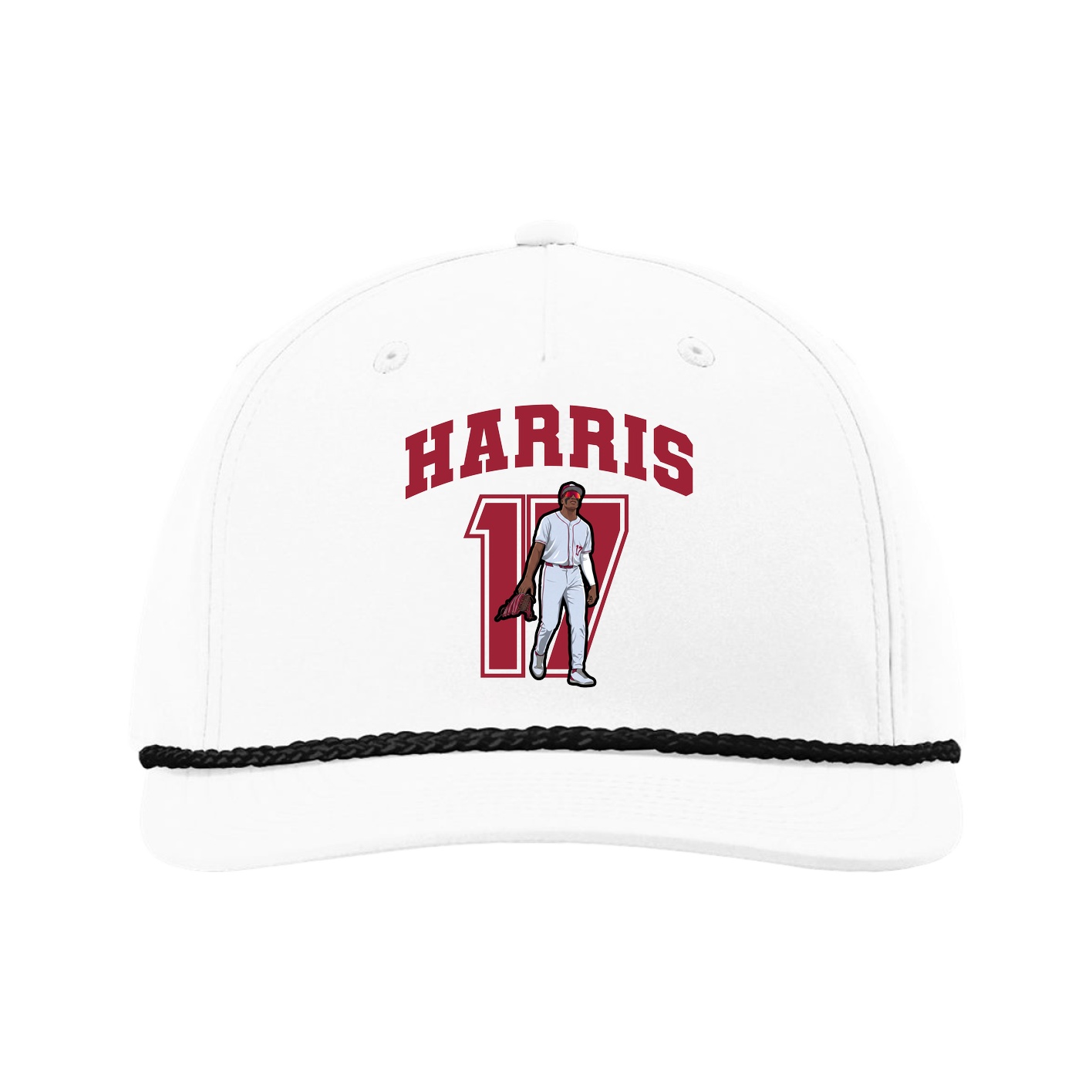 Five-Panel Classic Rope Cap — Number in White