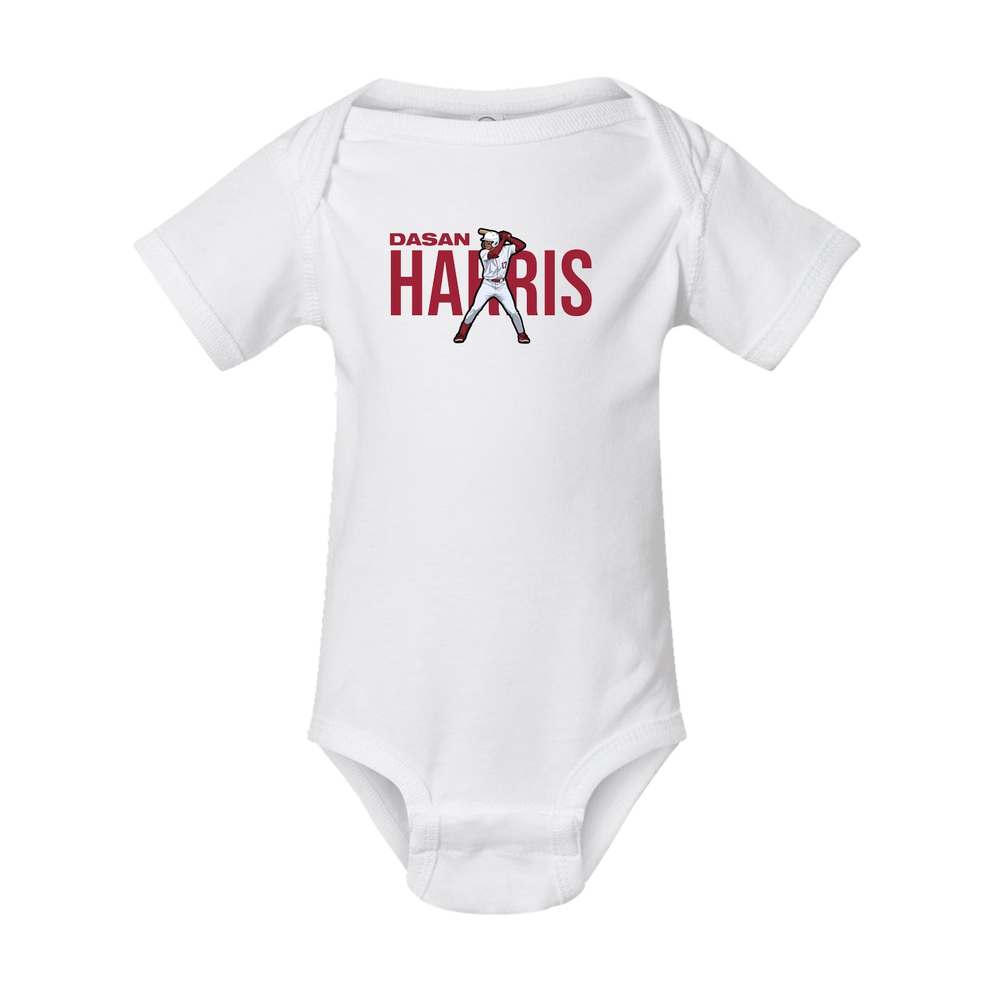 Baby Onesie — Player Name in White