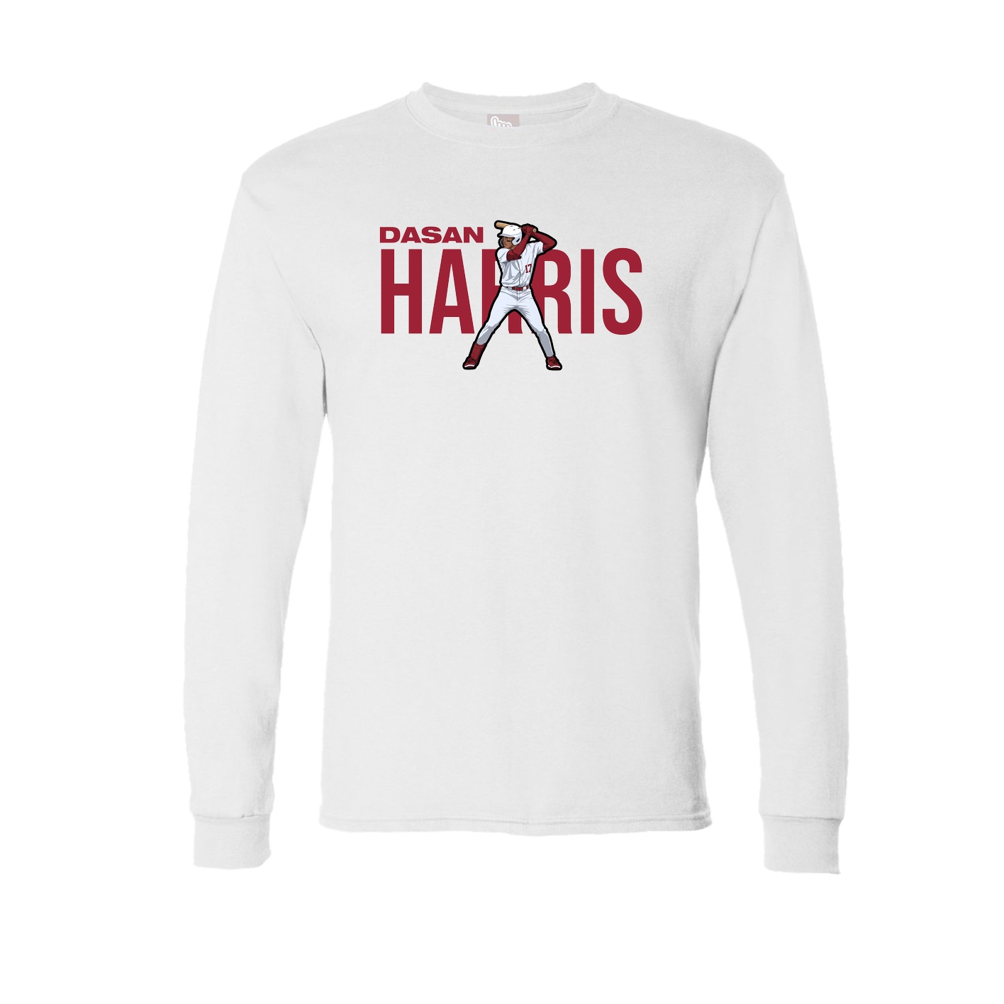 Long Sleeve Tee — Player Name in White