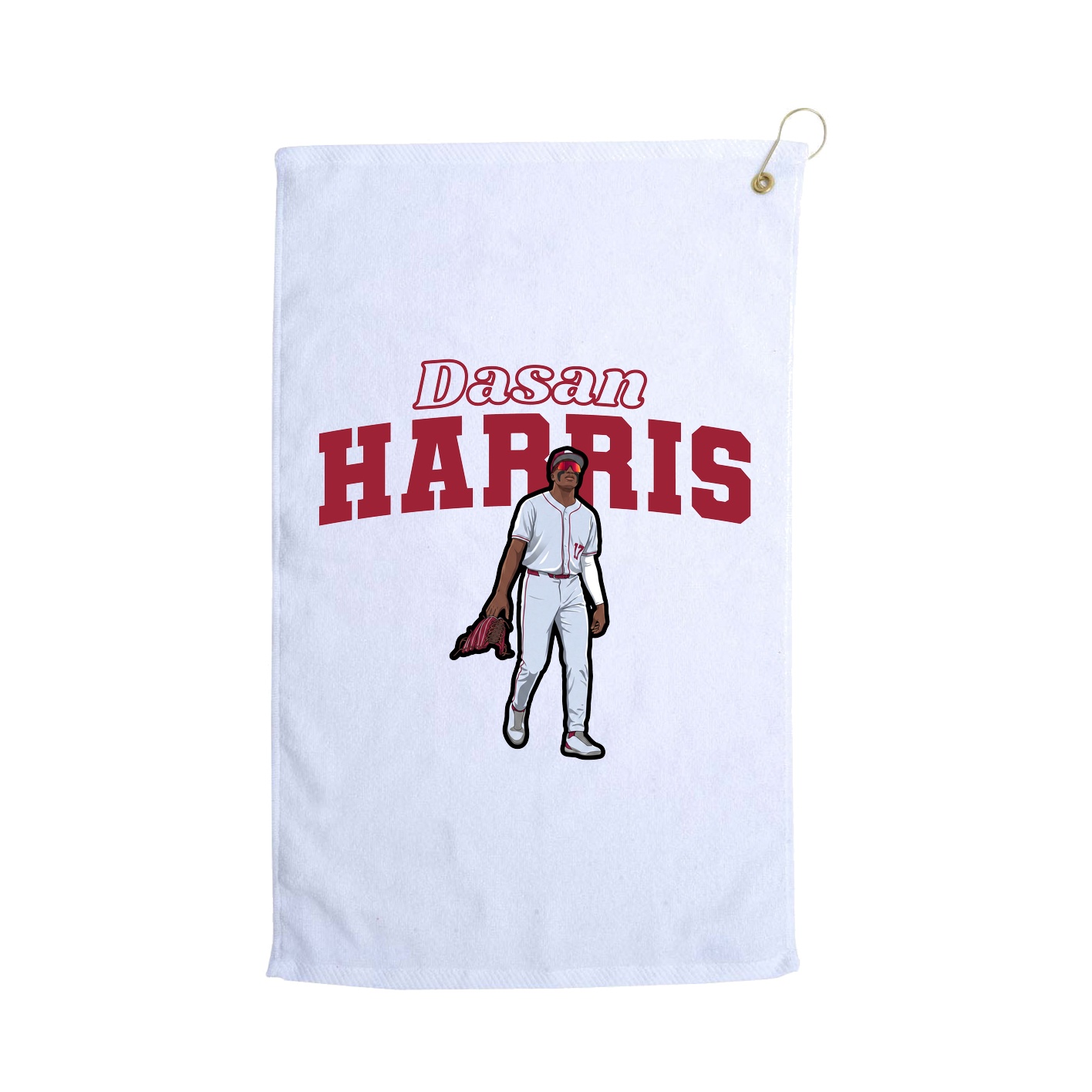 Golf Towel — Name Arch in White