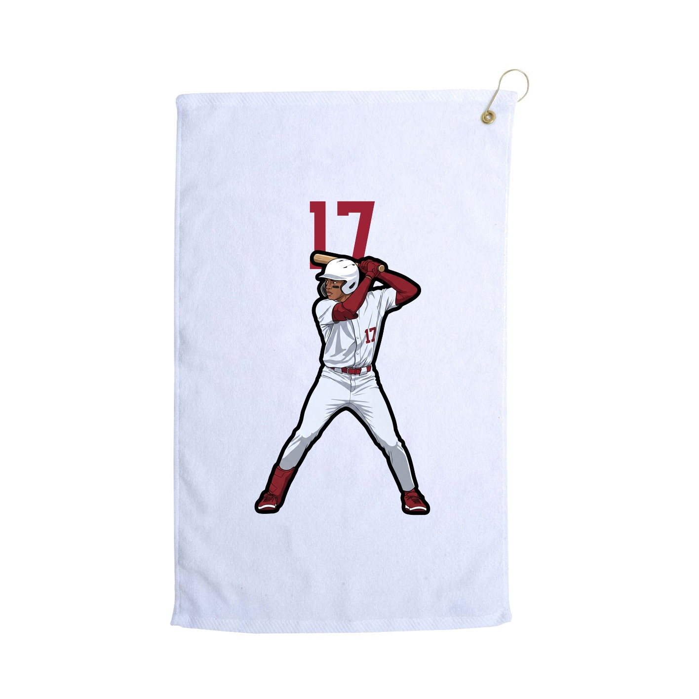 Golf Towel — Number Top in White