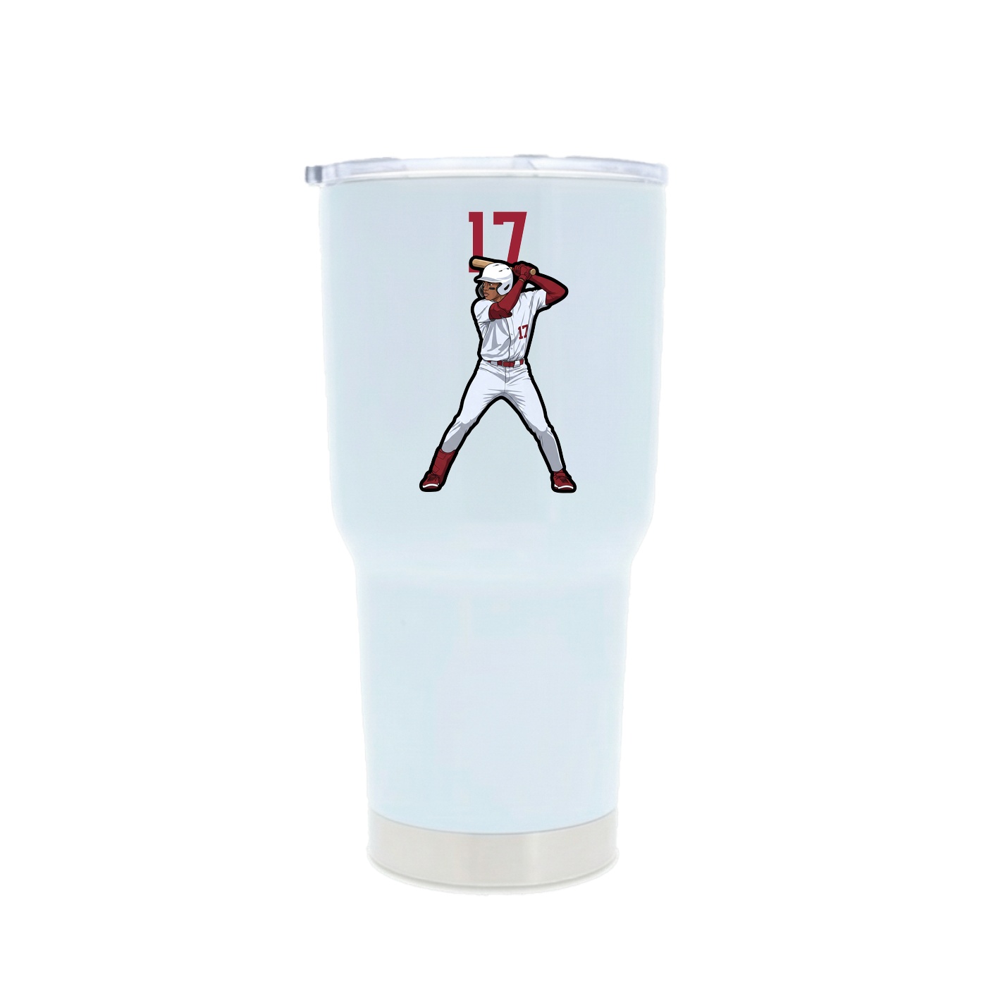30oz Stainless Steel Tumbler — Number Top in White