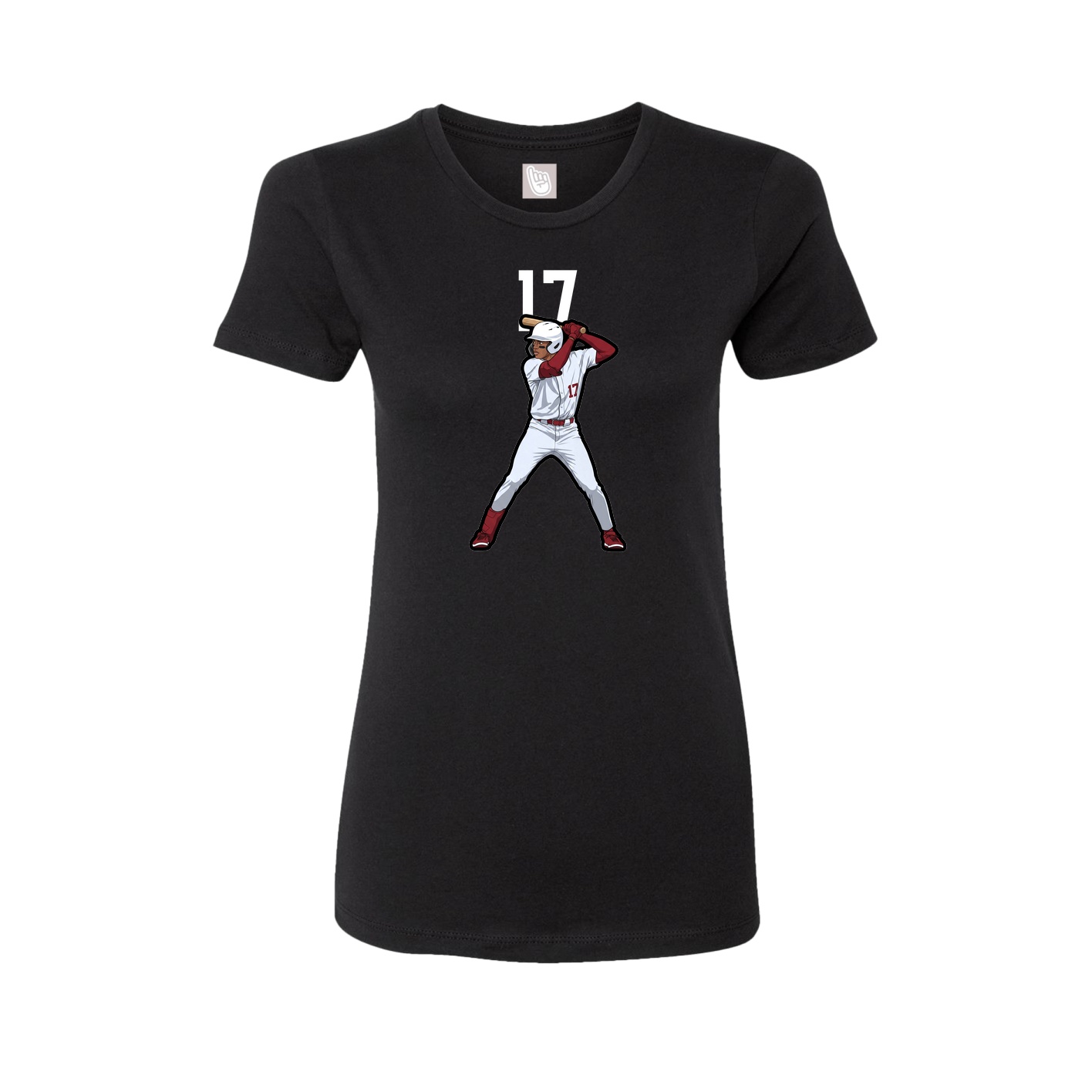 Fitted Women's Tee — Number Top in Black