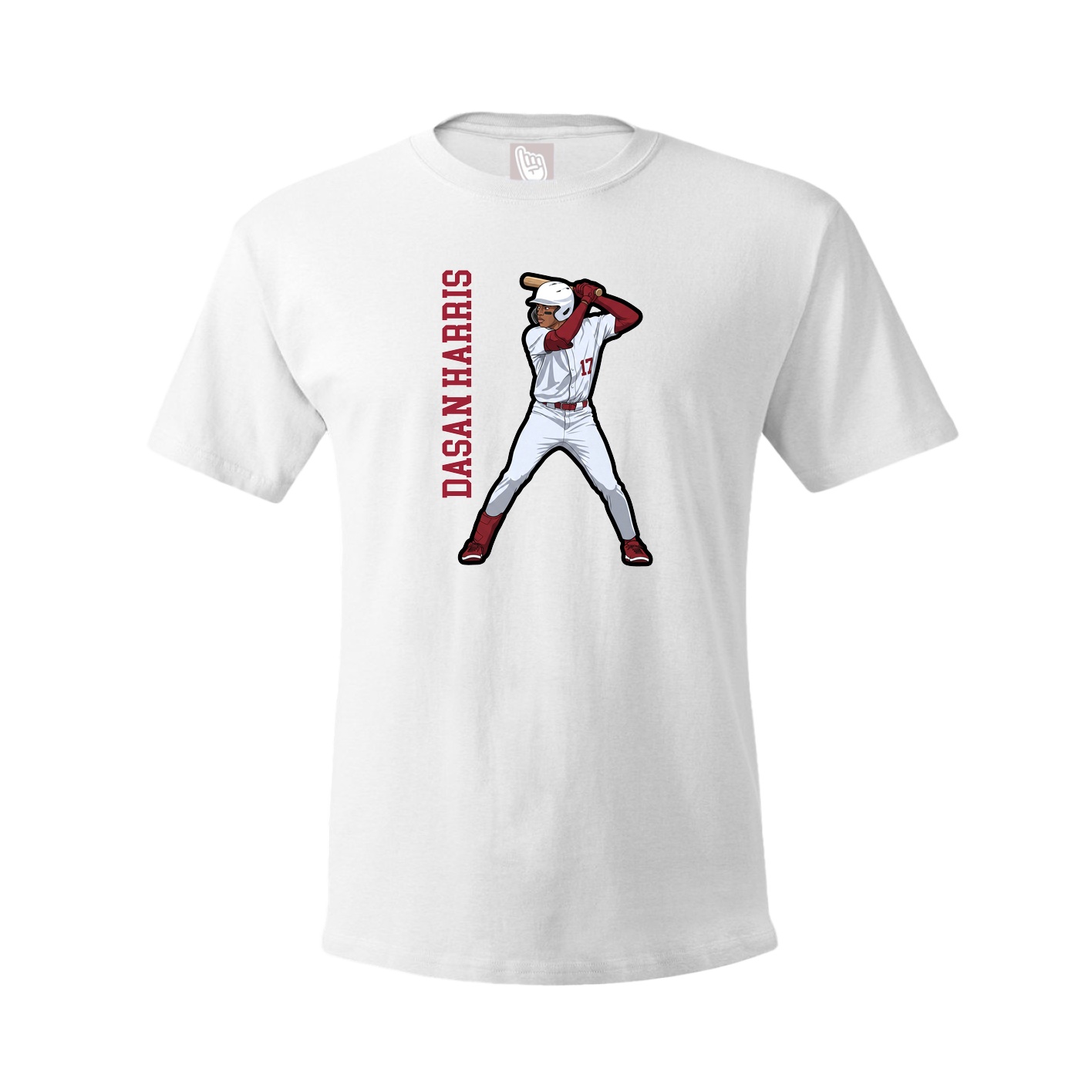 Tee — Name Vertical in White