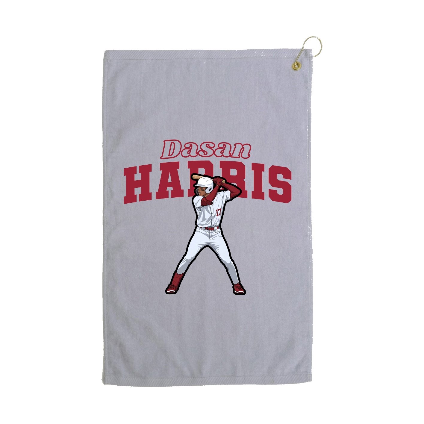Golf Towel — Name Arch in Grey