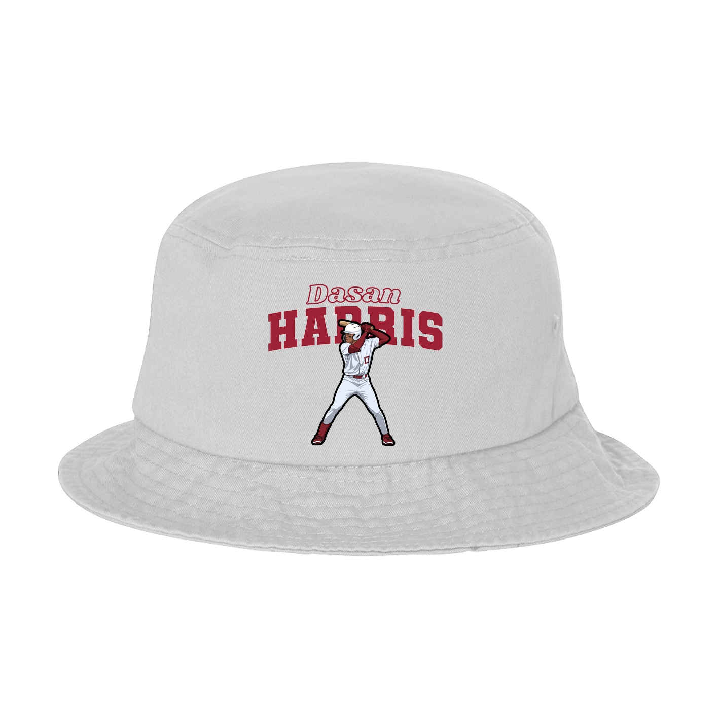 Bucket Cap — Name Arch in White