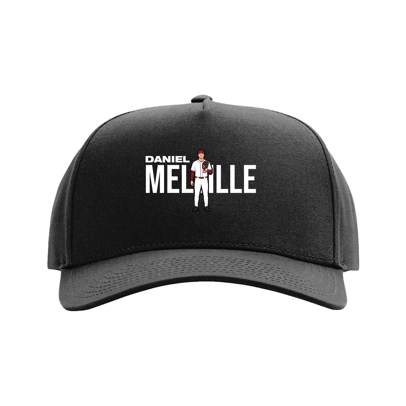 Full Fabric Five-Panel Champ Cap — Player Name in Black