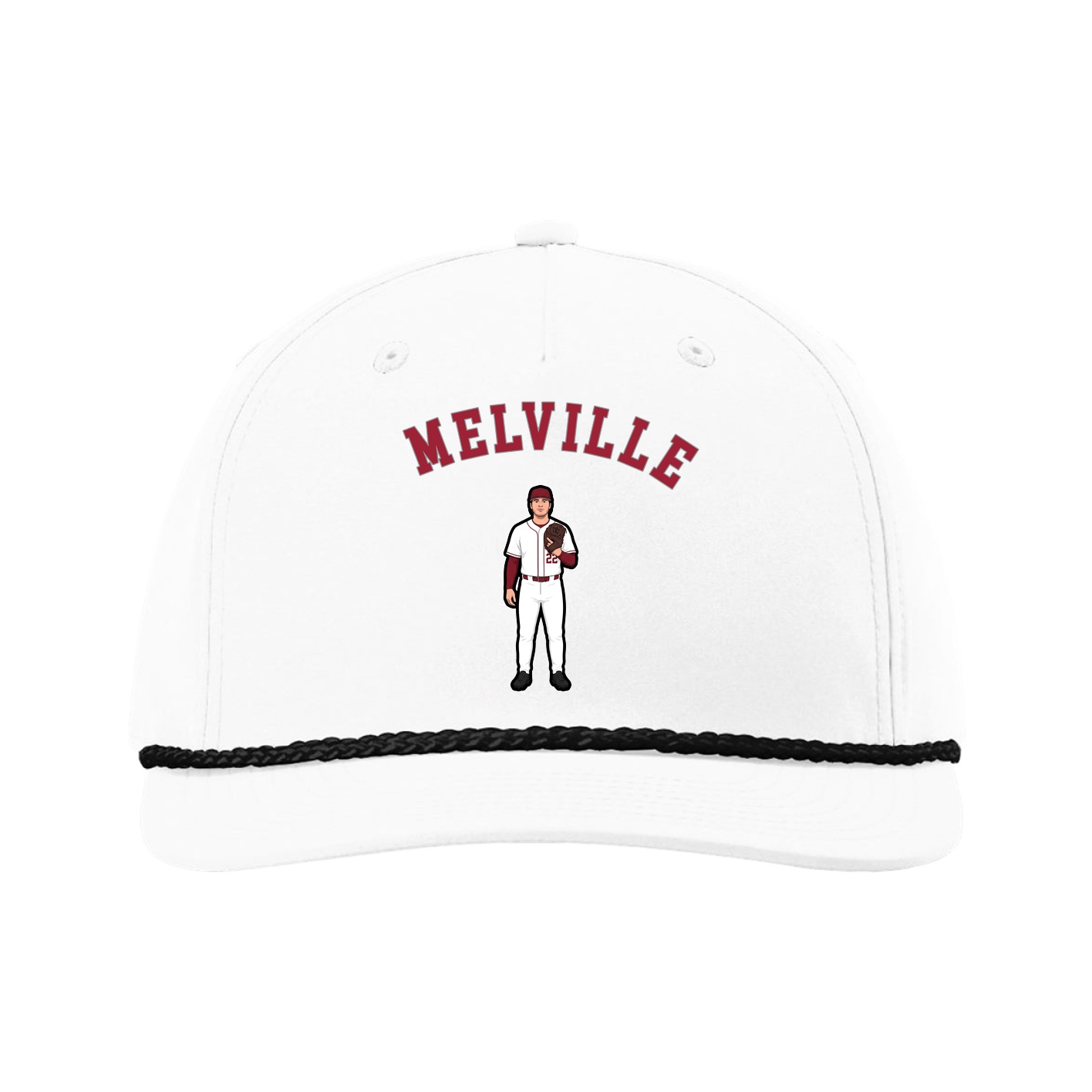 Five-Panel Classic Rope Cap — Shirsey Arch in White