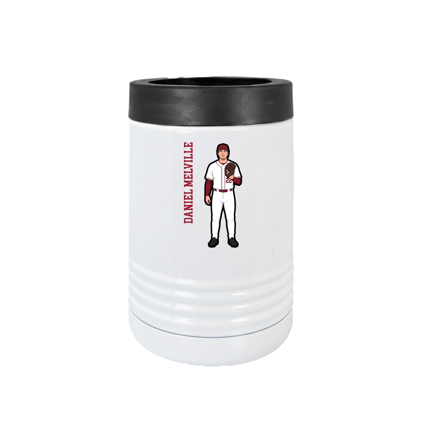 Beverage Holder — Name Vertical in White