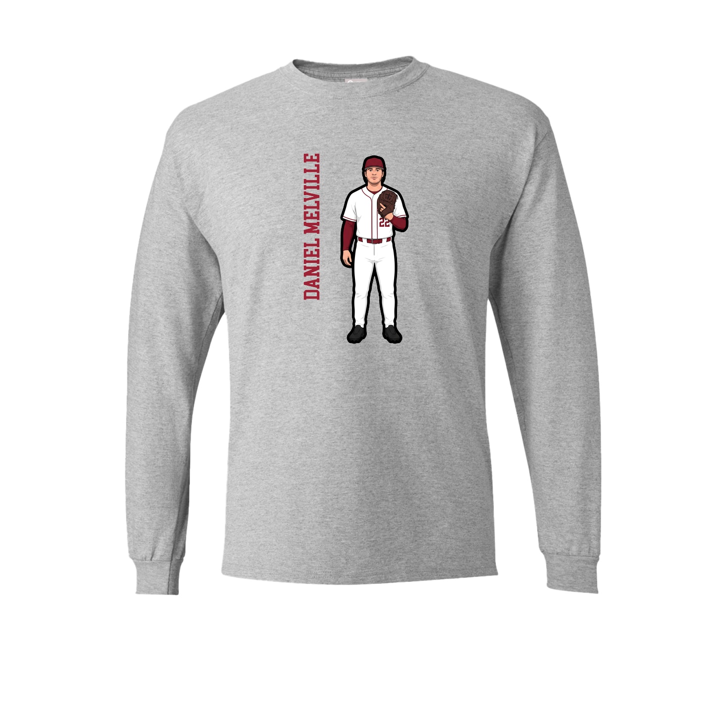Long Sleeve Tee — Name Vertical in Grey
