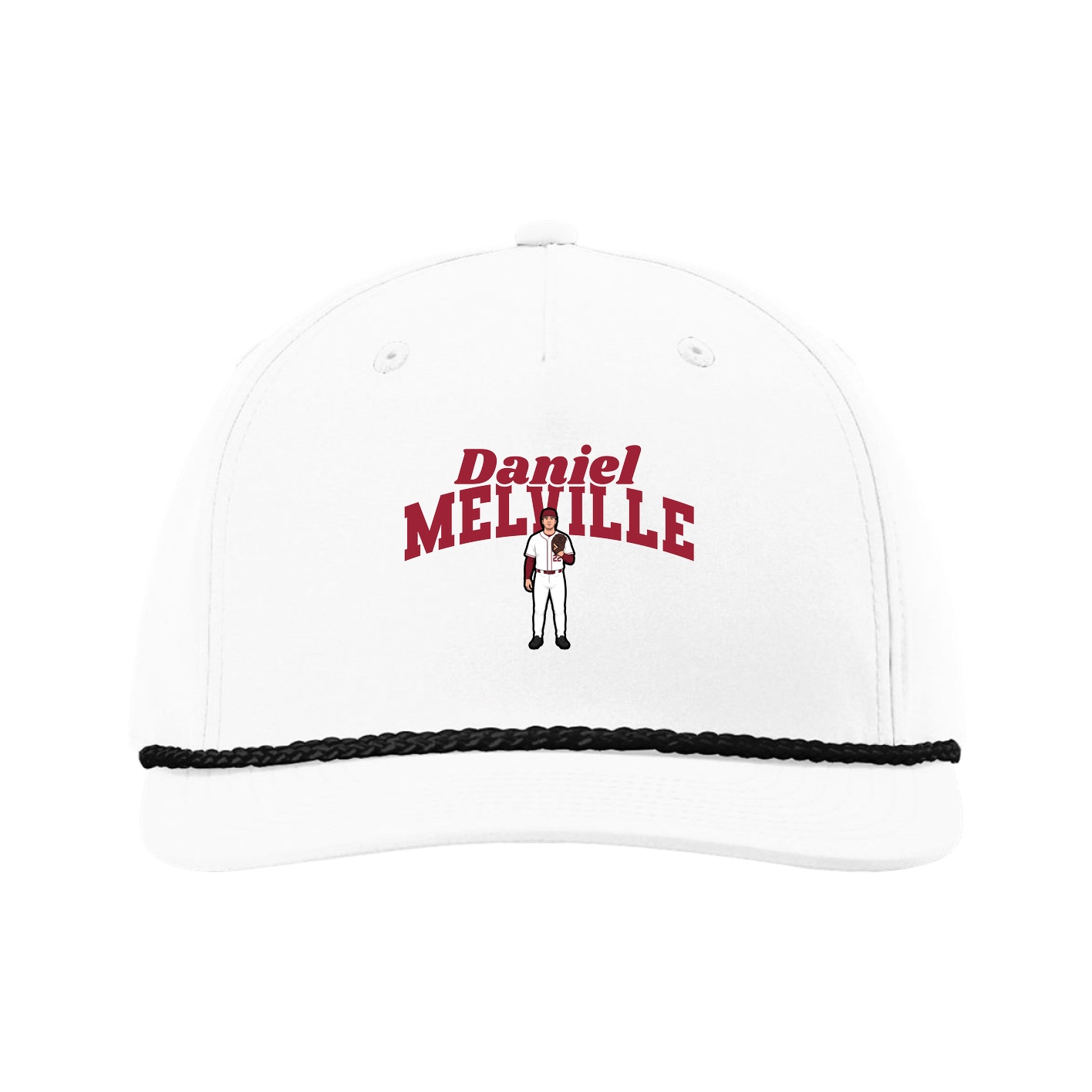 Five-Panel Classic Rope Cap — Signature Arch in White