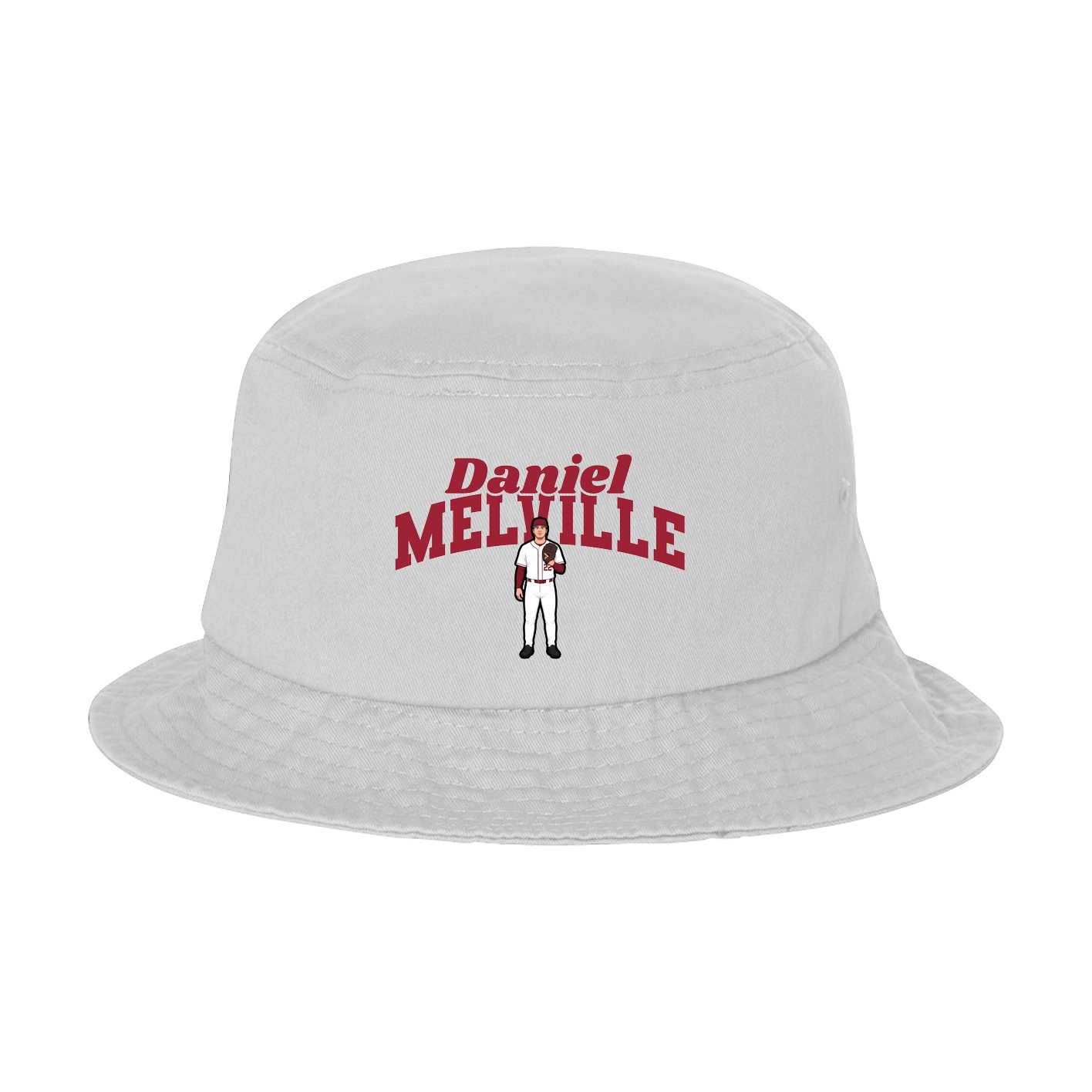Bucket Cap — Signature Arch in White