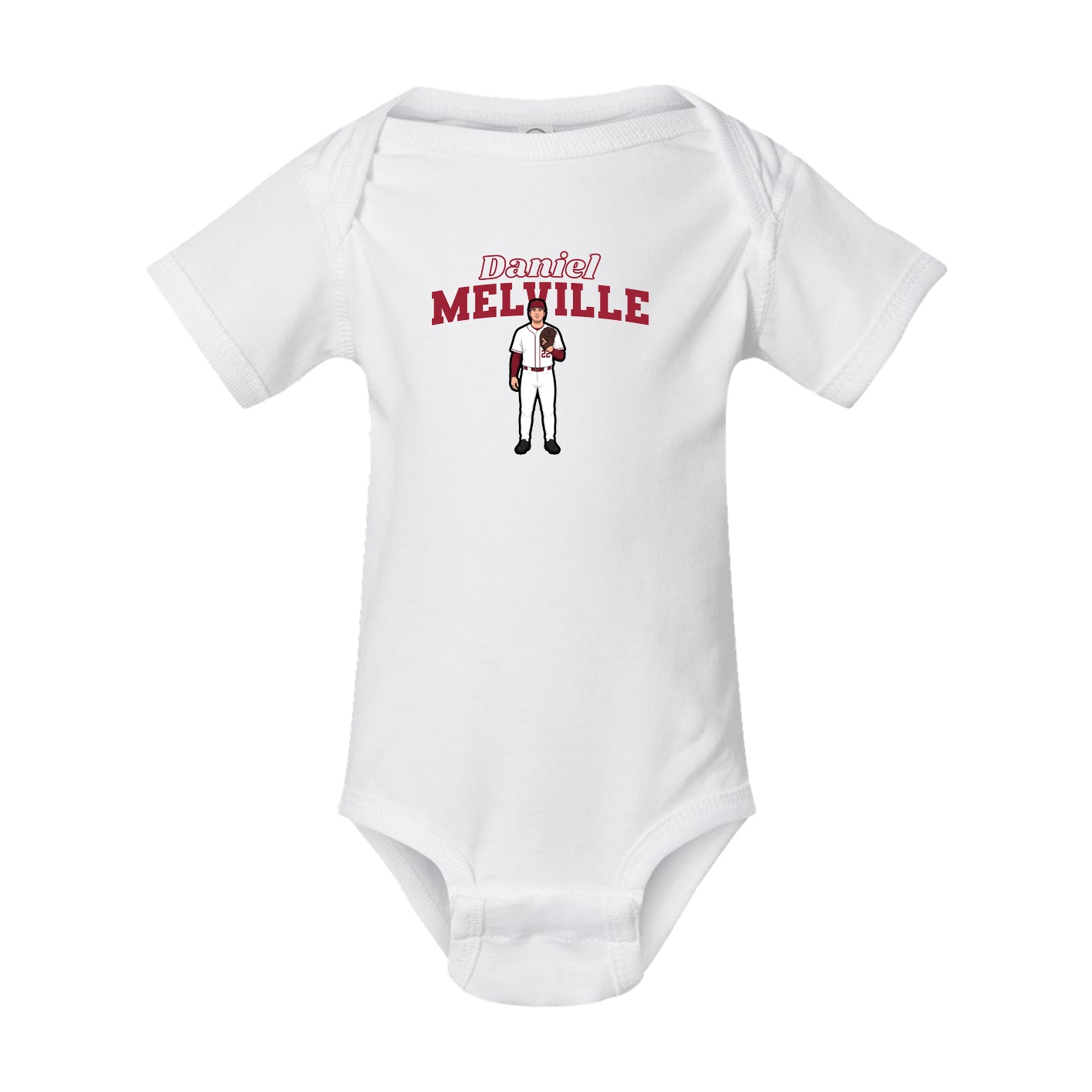 Baby Onesie — Name Arch in White
