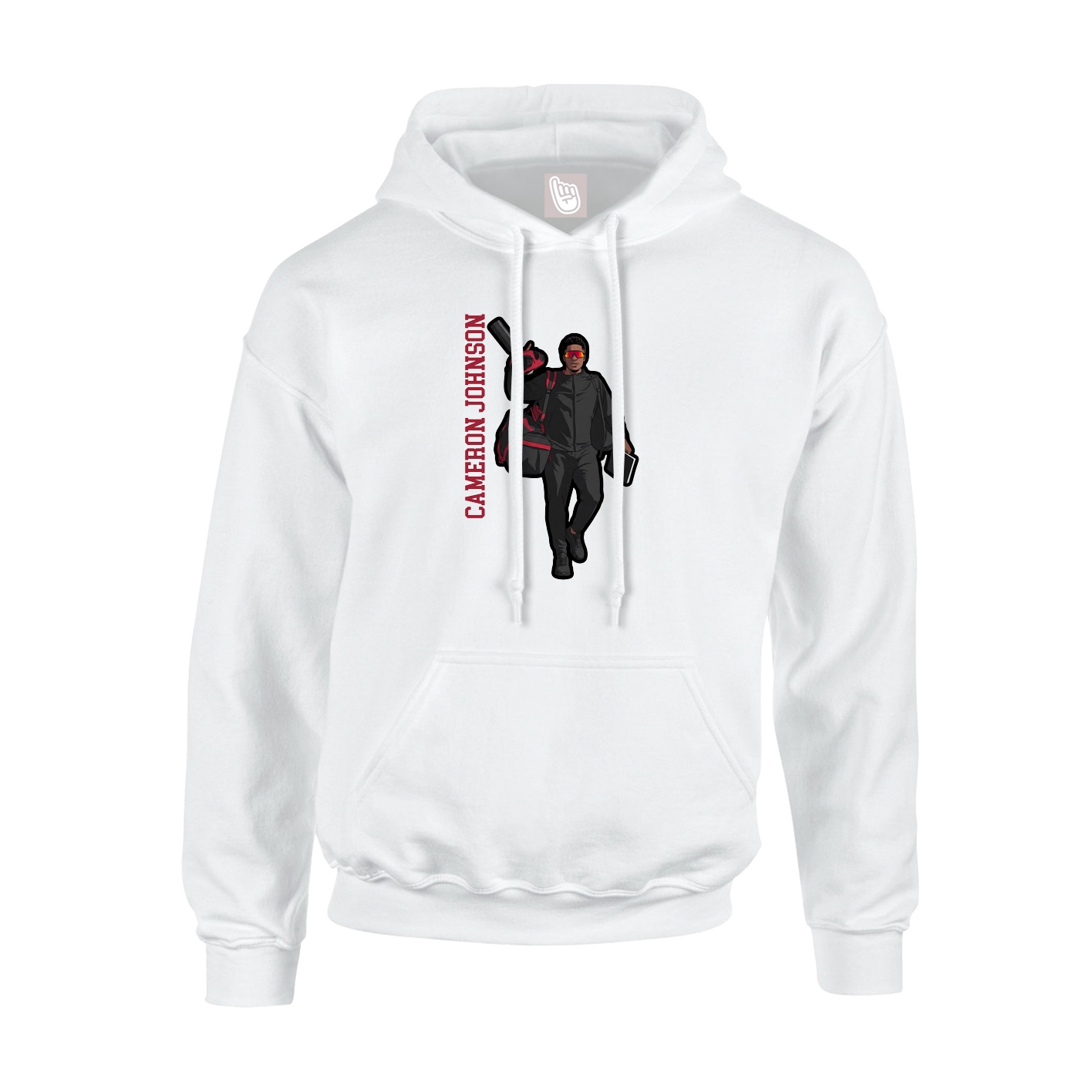 Hoodie — Name Vertical in White