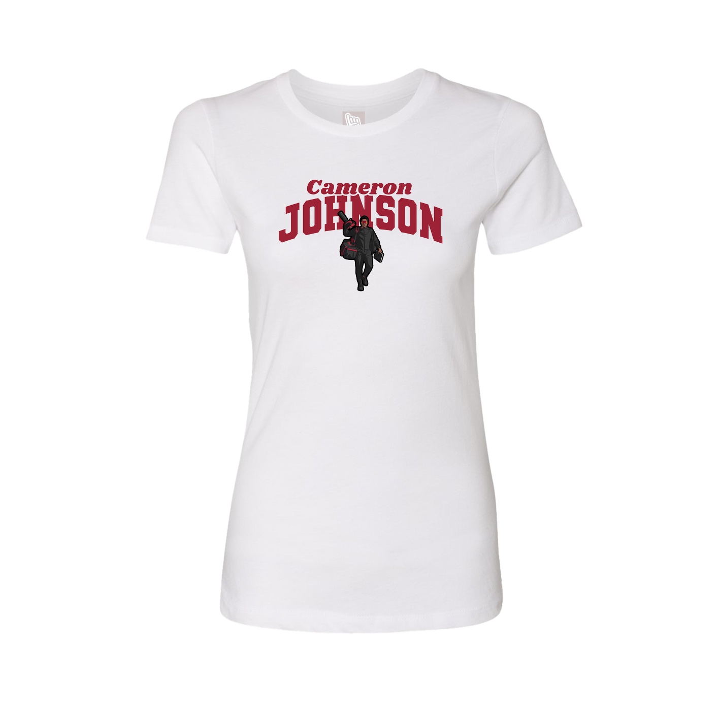Fitted Women's Tee — Signature Arch in White