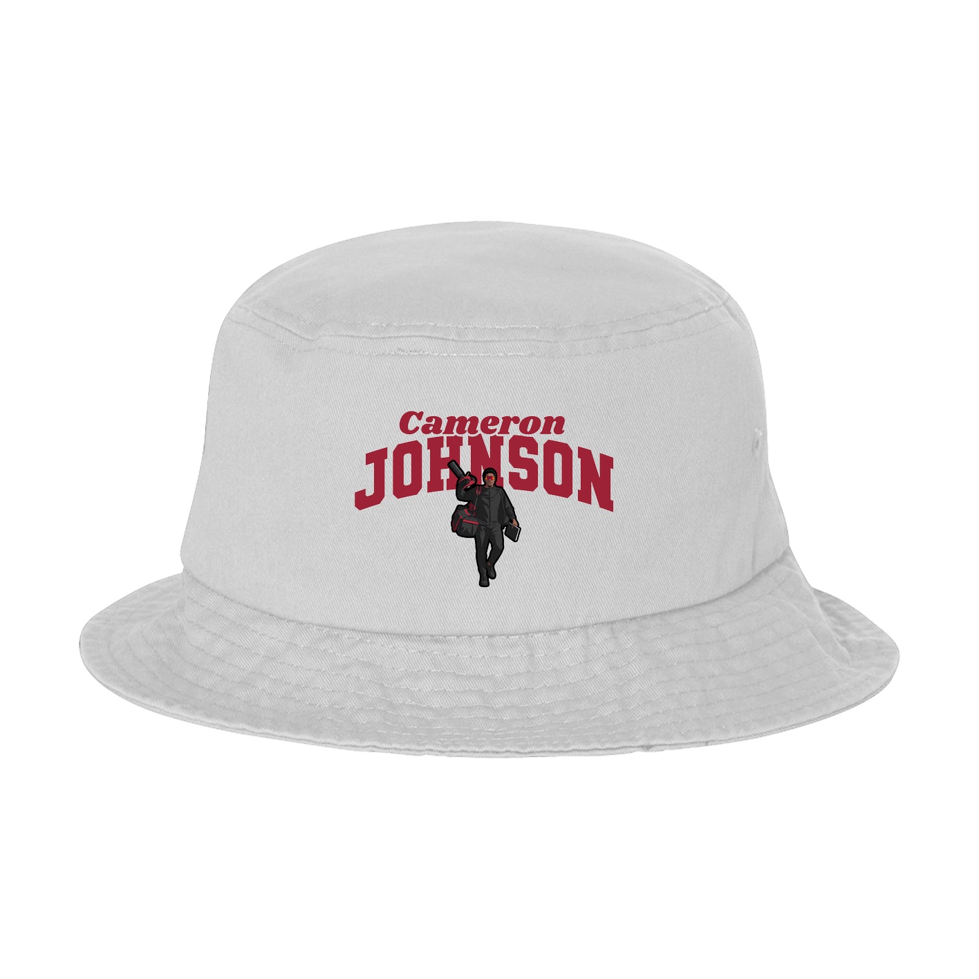 Bucket Cap — Signature Arch in White