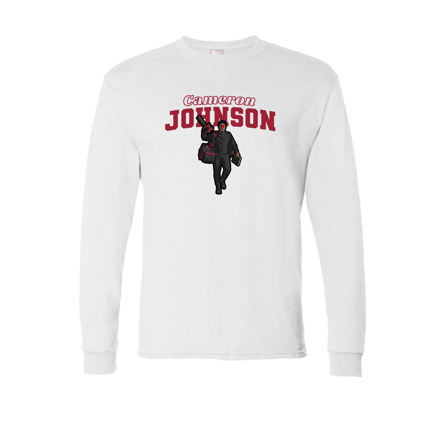 Long Sleeve Tee — Name Arch in White
