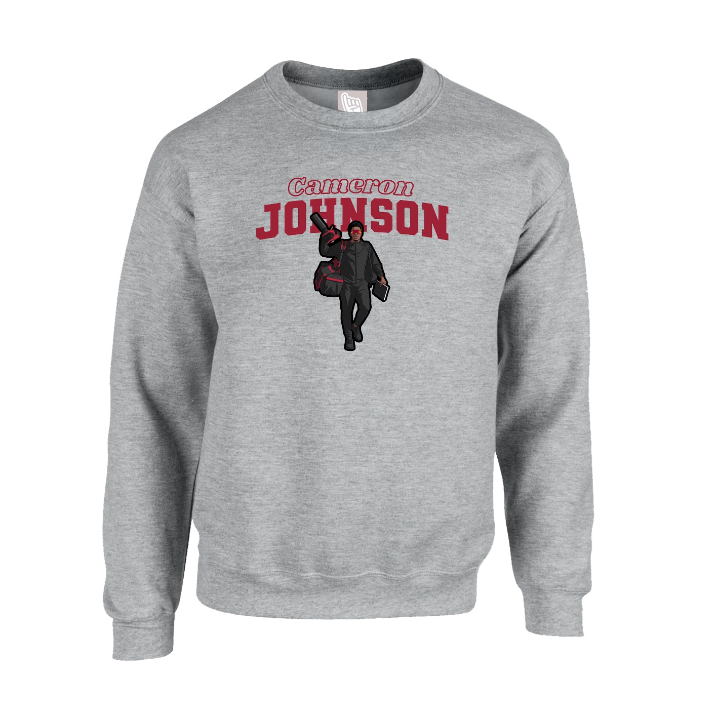 Fleece Crew — Name Arch in Grey