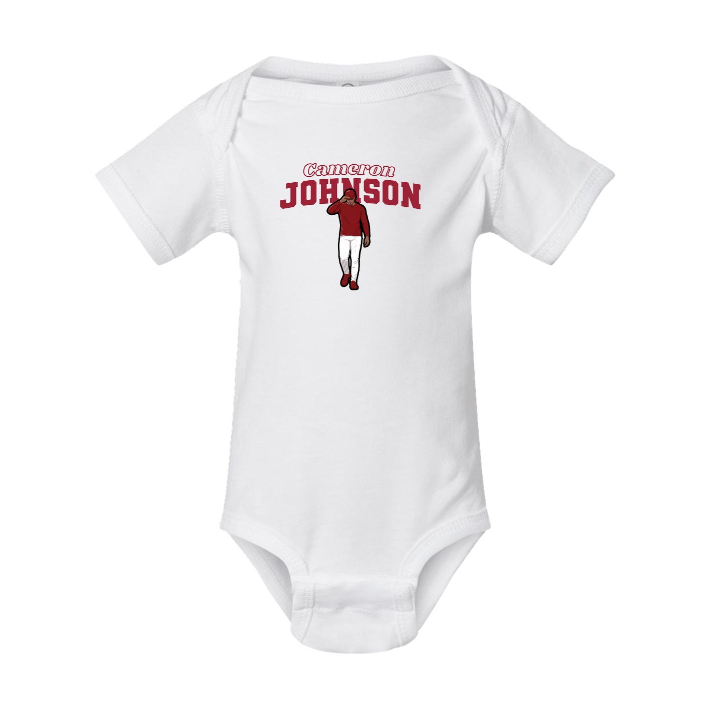 Baby Onesie — Name Arch in White