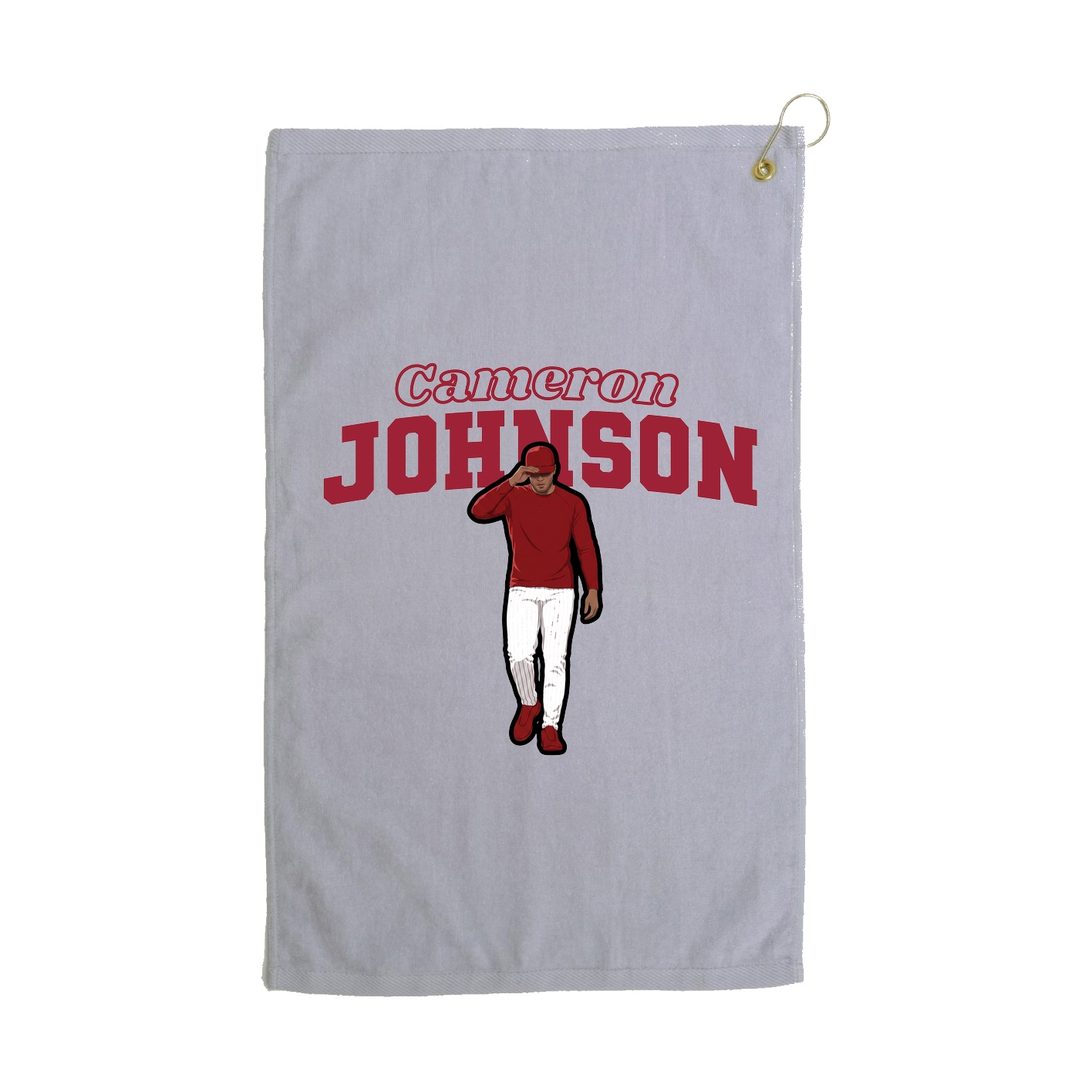 Golf Towel — Name Arch in Grey