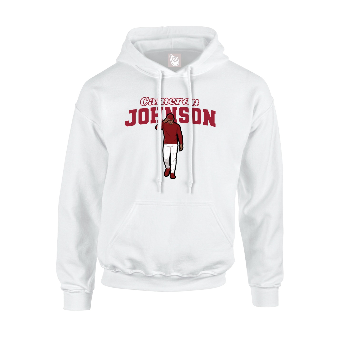 Youth Hoodie — Name Arch in White