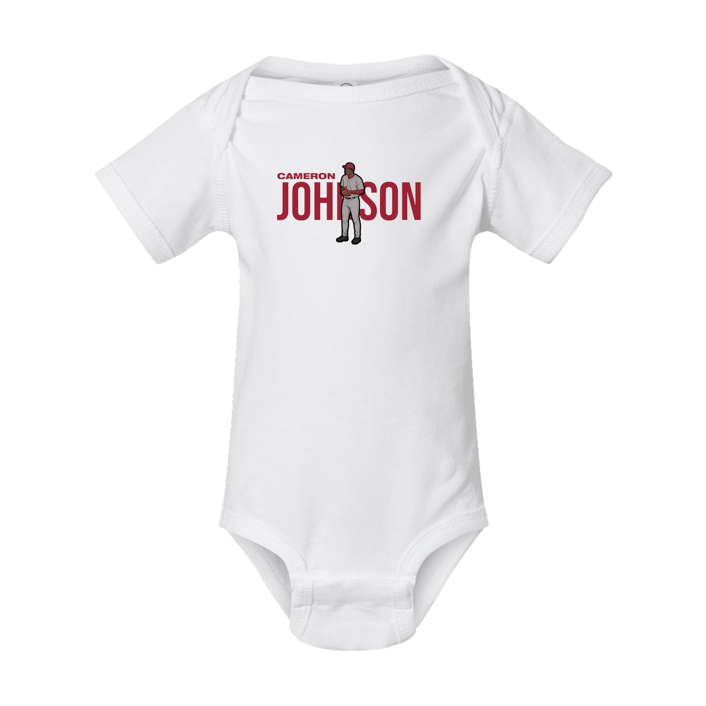 Baby Onesie — Player Name in White