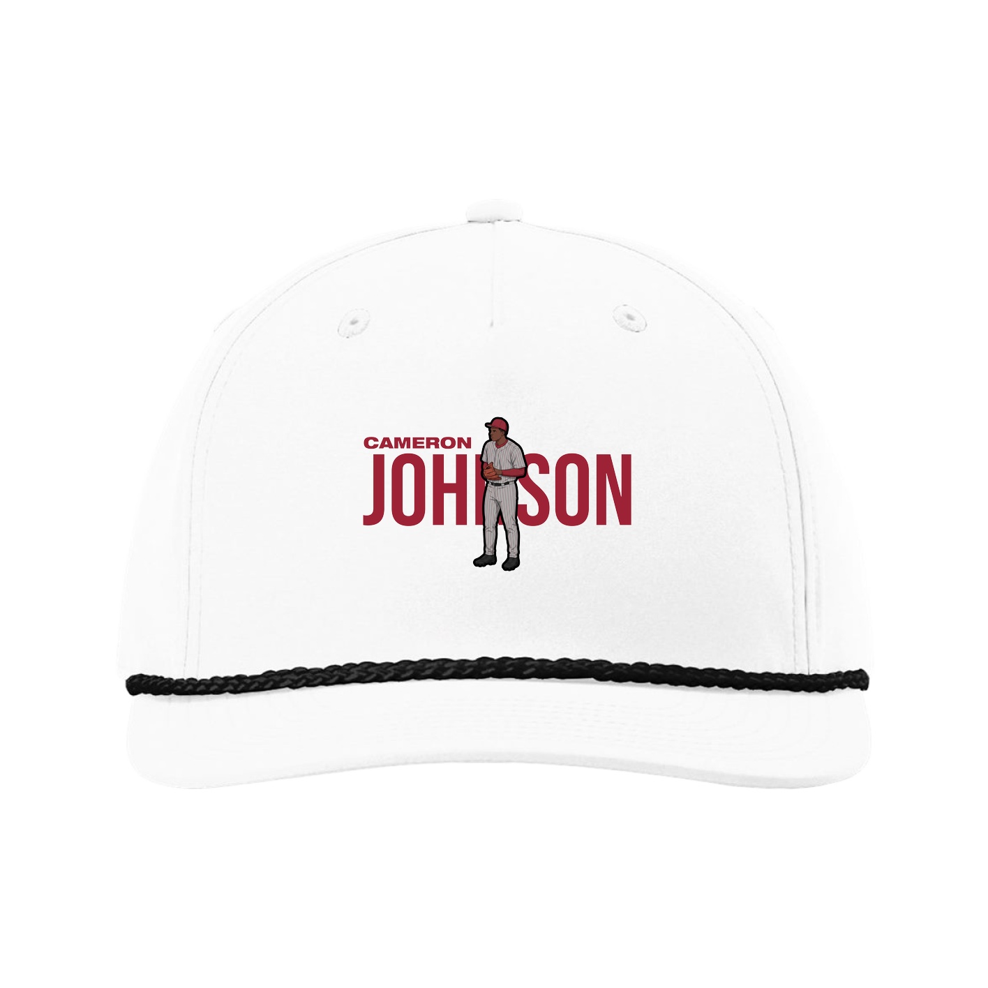 Five-Panel Classic Rope Cap — Player Name in White