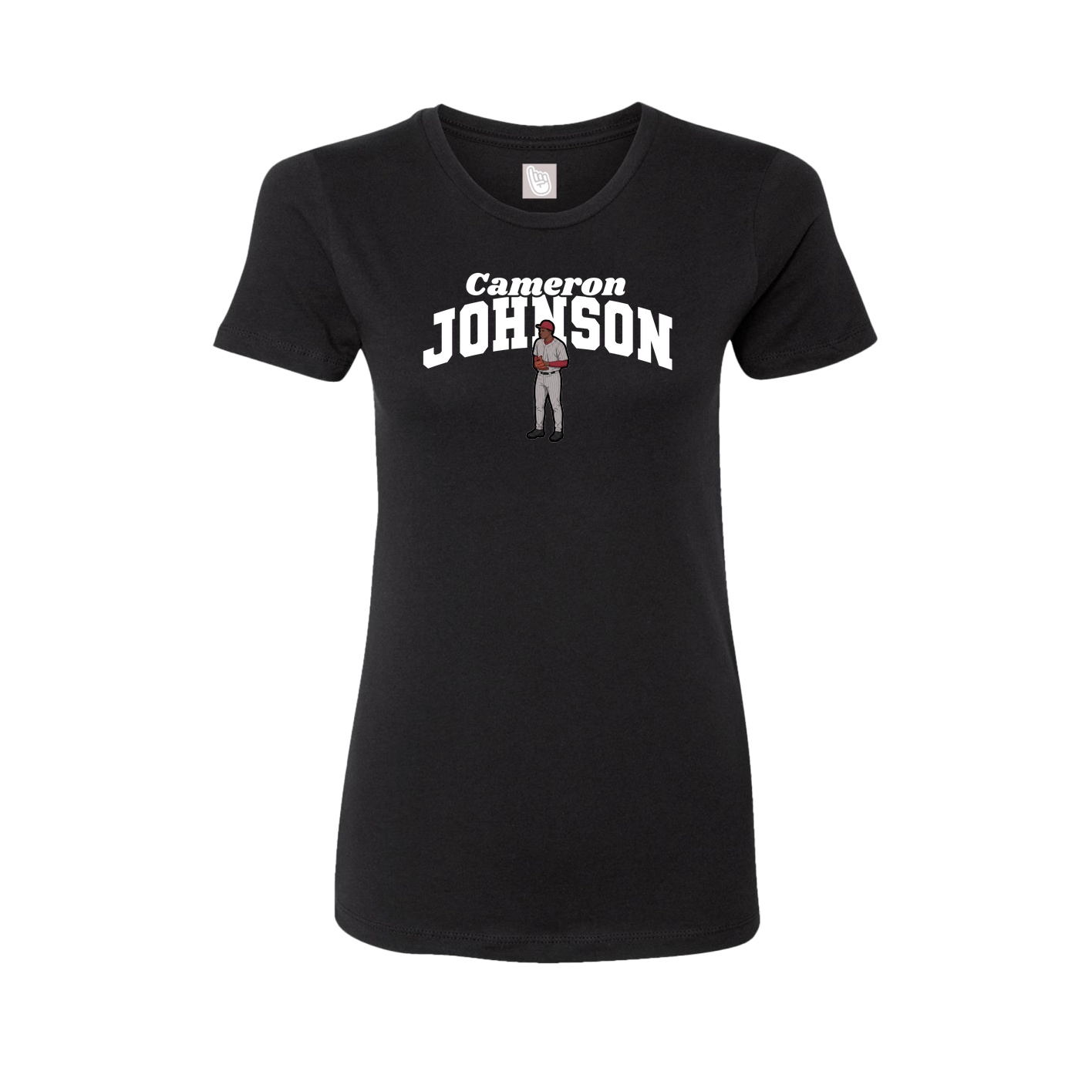 Fitted Women's Tee — Signature Arch in Black