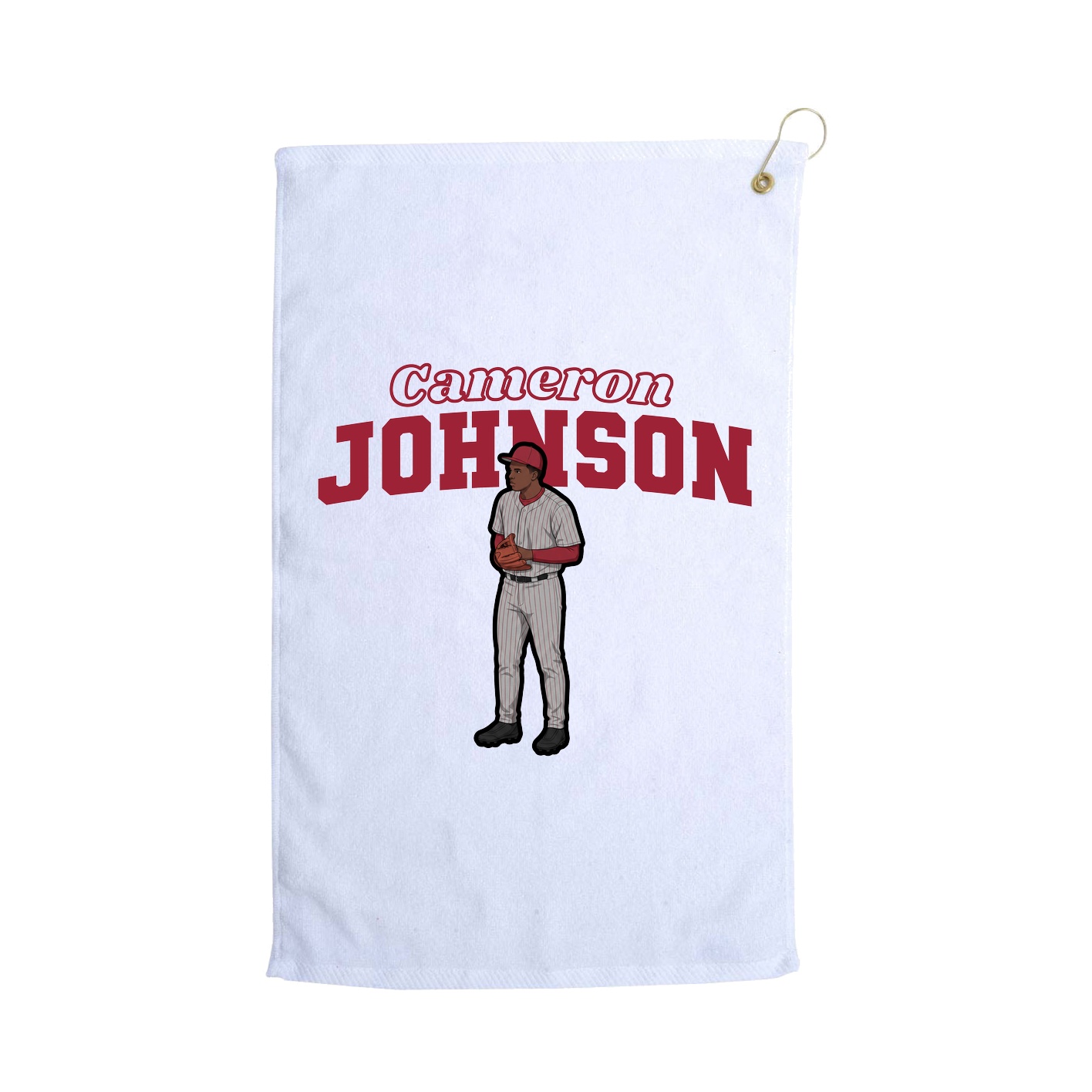 Golf Towel — Name Arch in White