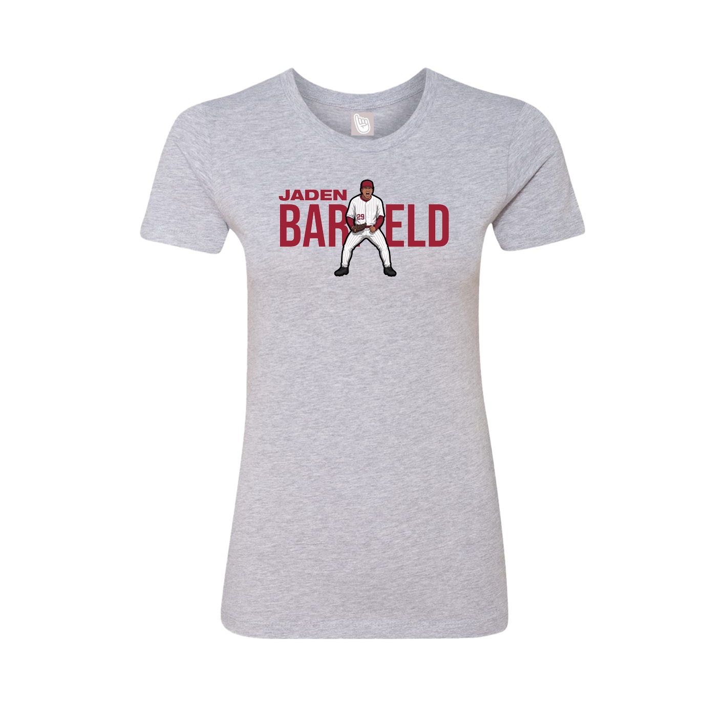 Fitted Women's Tee — Player Name in Grey