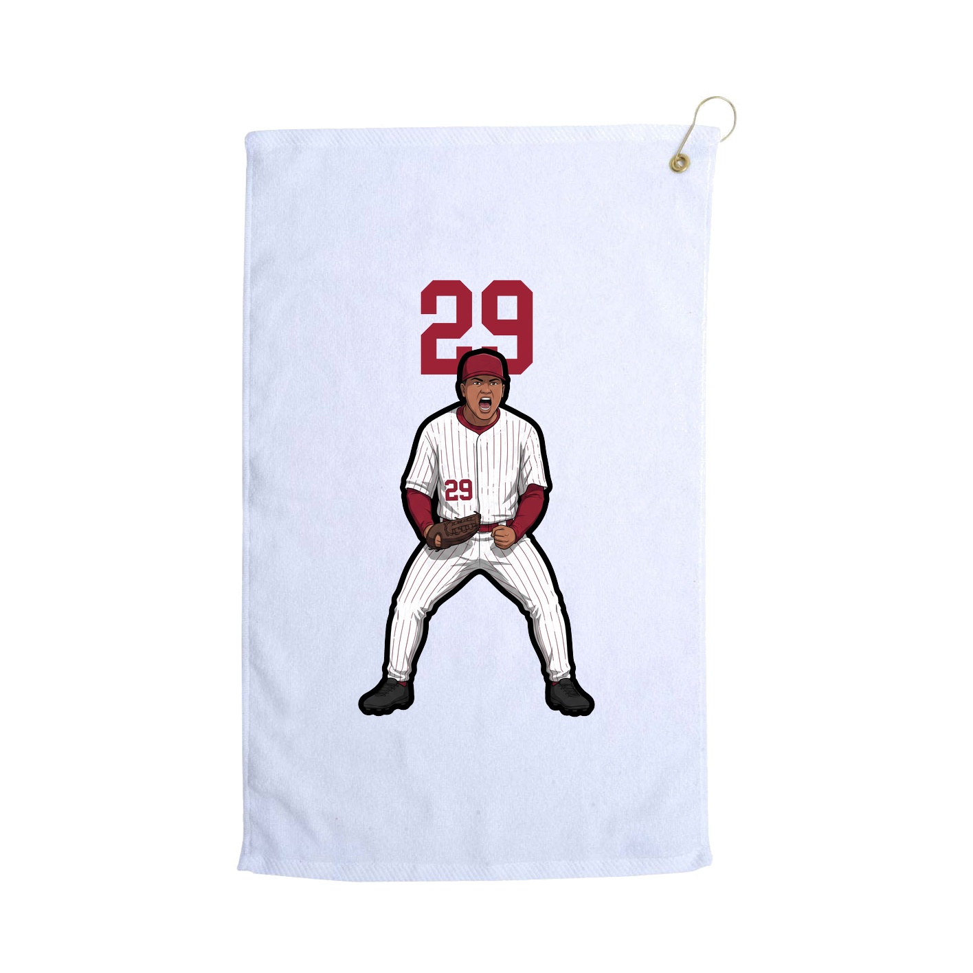 Golf Towel — Number Top in White