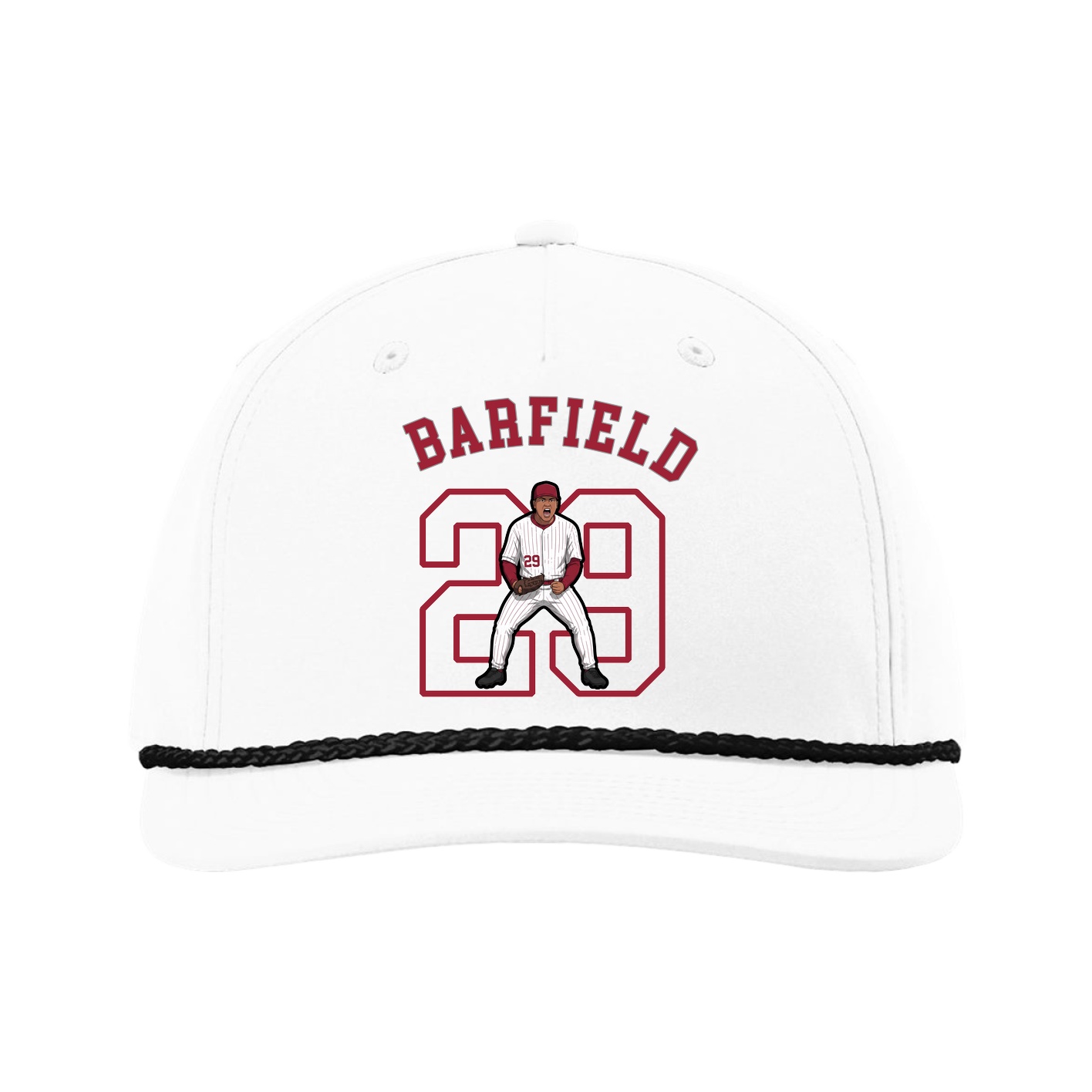 Five-Panel Classic Rope Cap — Shirsey Arch in White