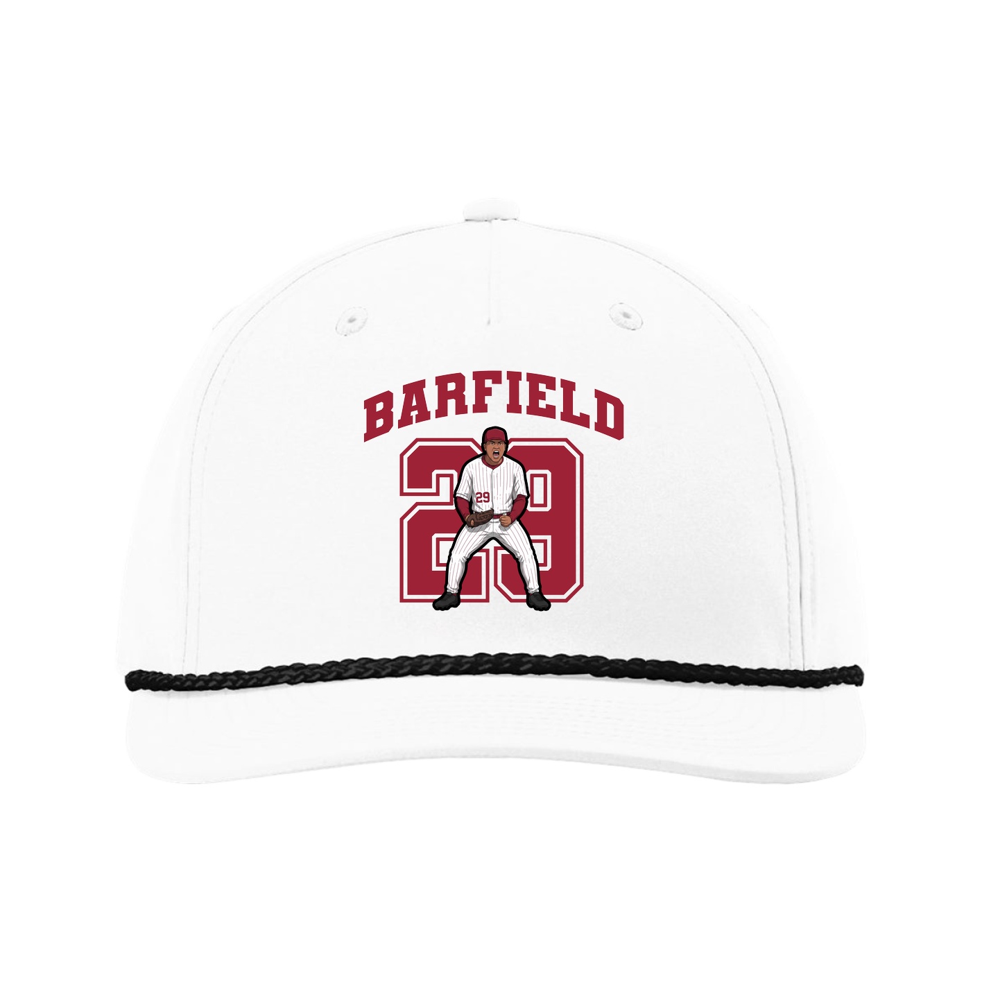 Five-Panel Classic Rope Cap — Number in White