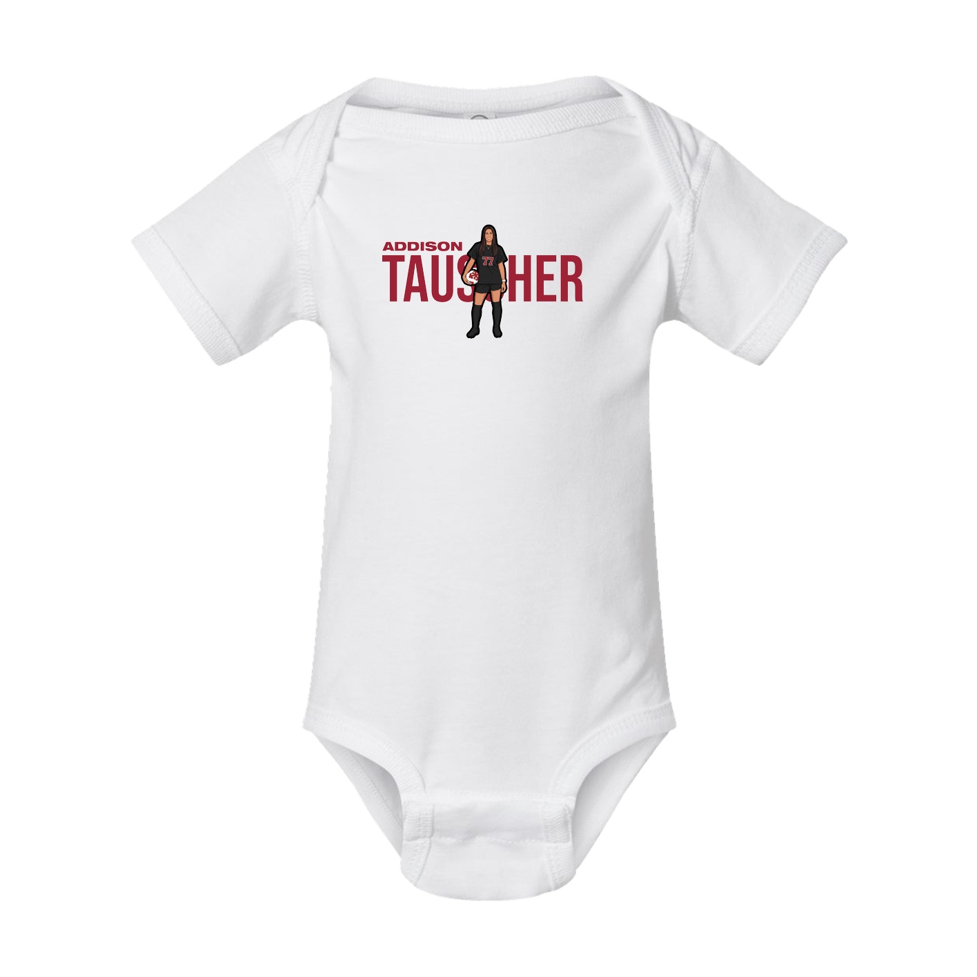 Baby Onesie — Player Name in White