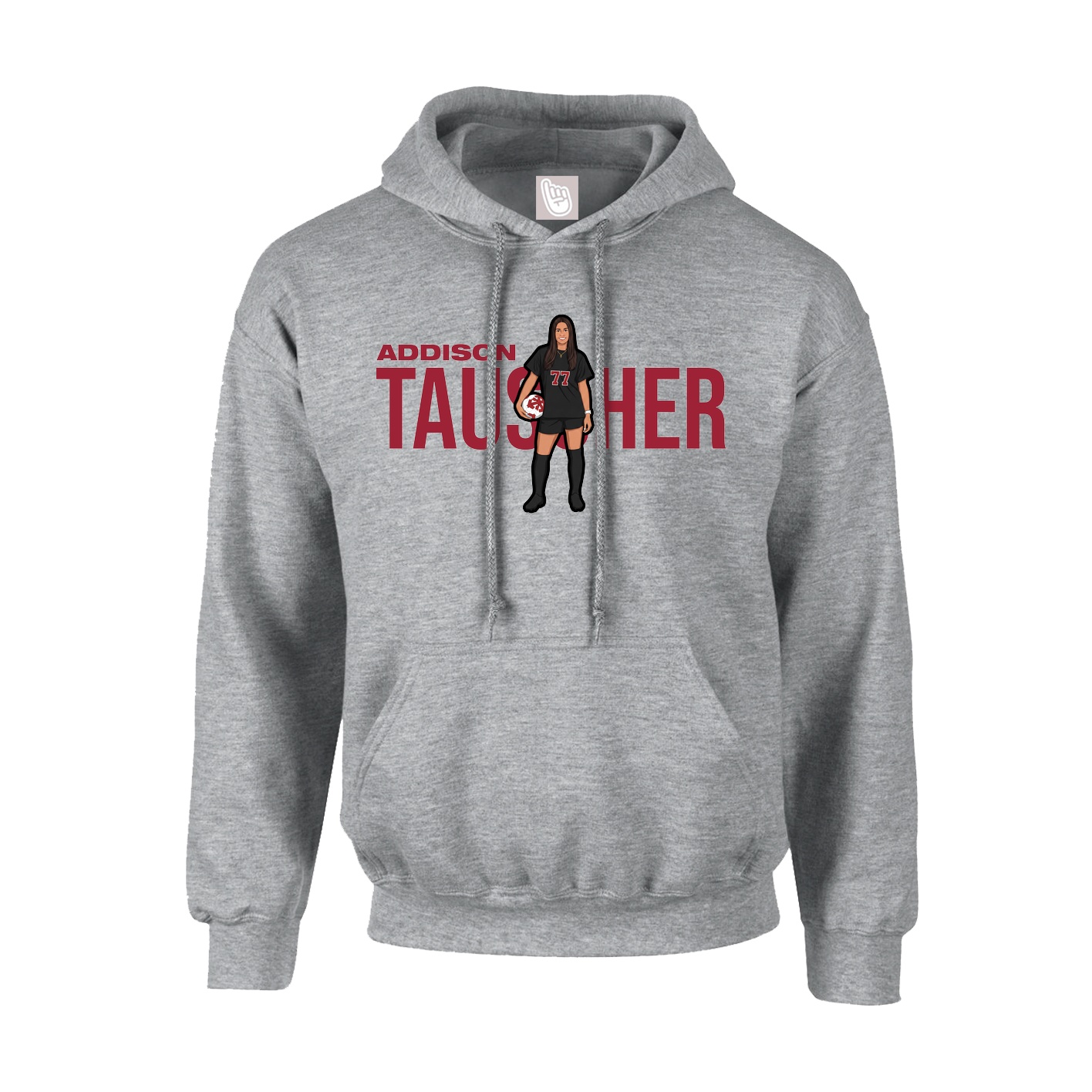Youth Hoodie — Player Name in Grey