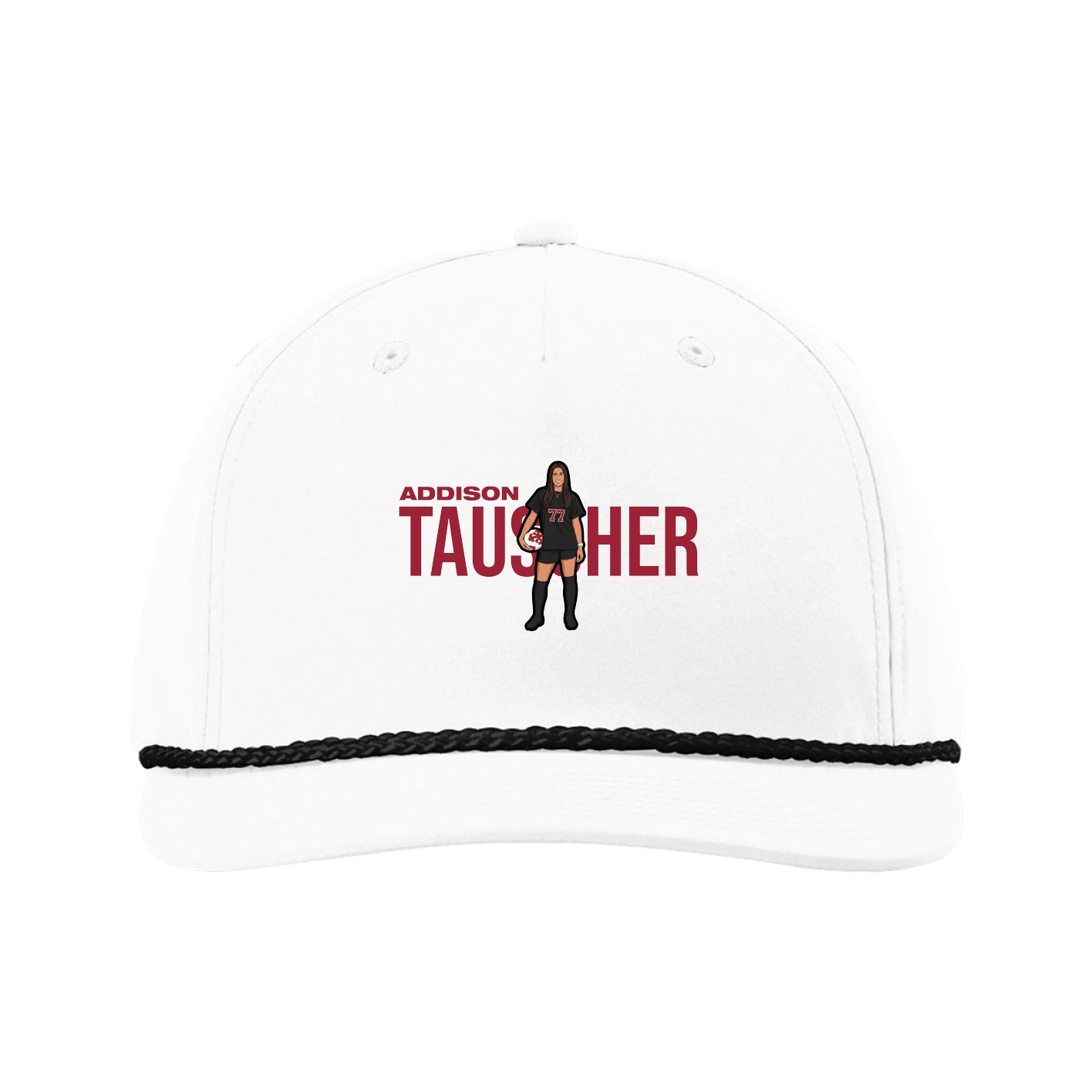 Five-Panel Classic Rope Cap — Player Name in White