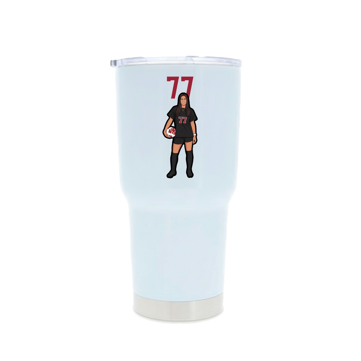 30oz Stainless Steel Tumbler — Number Top in White