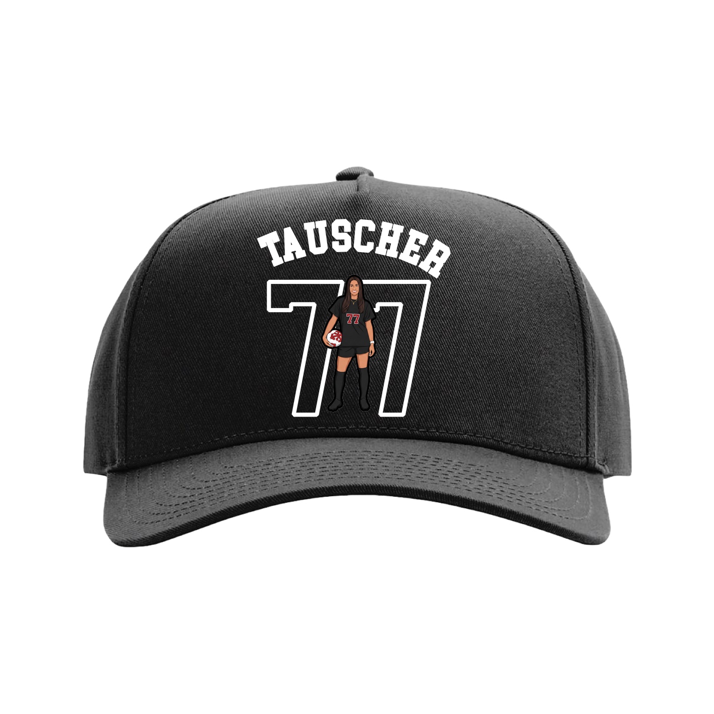 Full Fabric Five-Panel Champ Cap — Shirsey Arch in Black