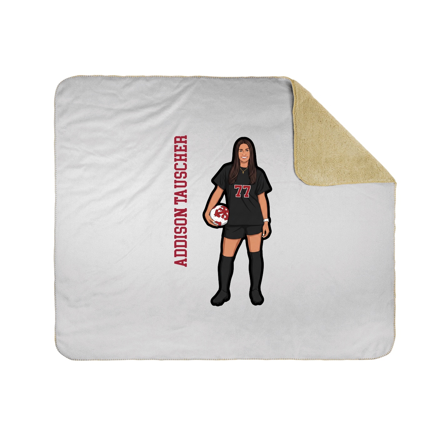 Throw Blanket — Name Vertical in White