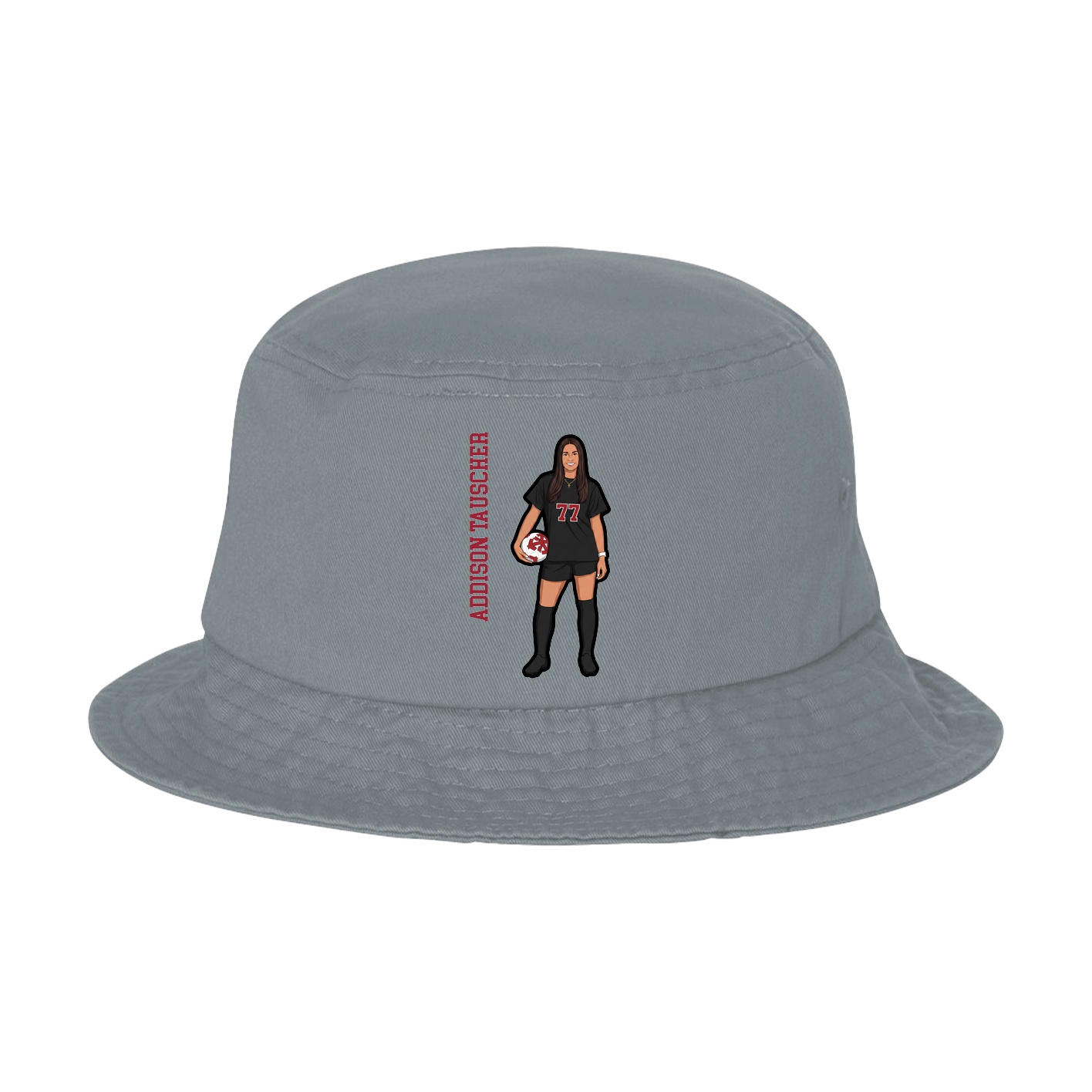 Bucket Cap — Name Vertical in Grey